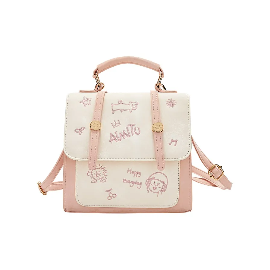 JANE KLAIN Рюкзак из синтетической кожи женский розовый белый