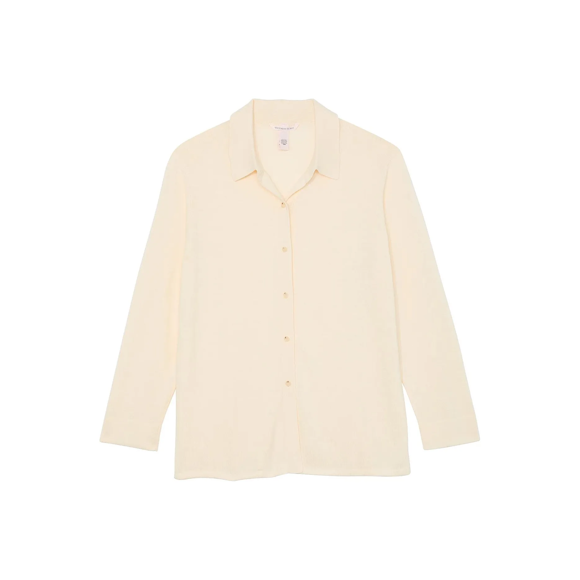 Victoria's Secret Luxe Crème Knit Button Up Shirt / CANDLELIGHT Knitwear Women's Candlelight White