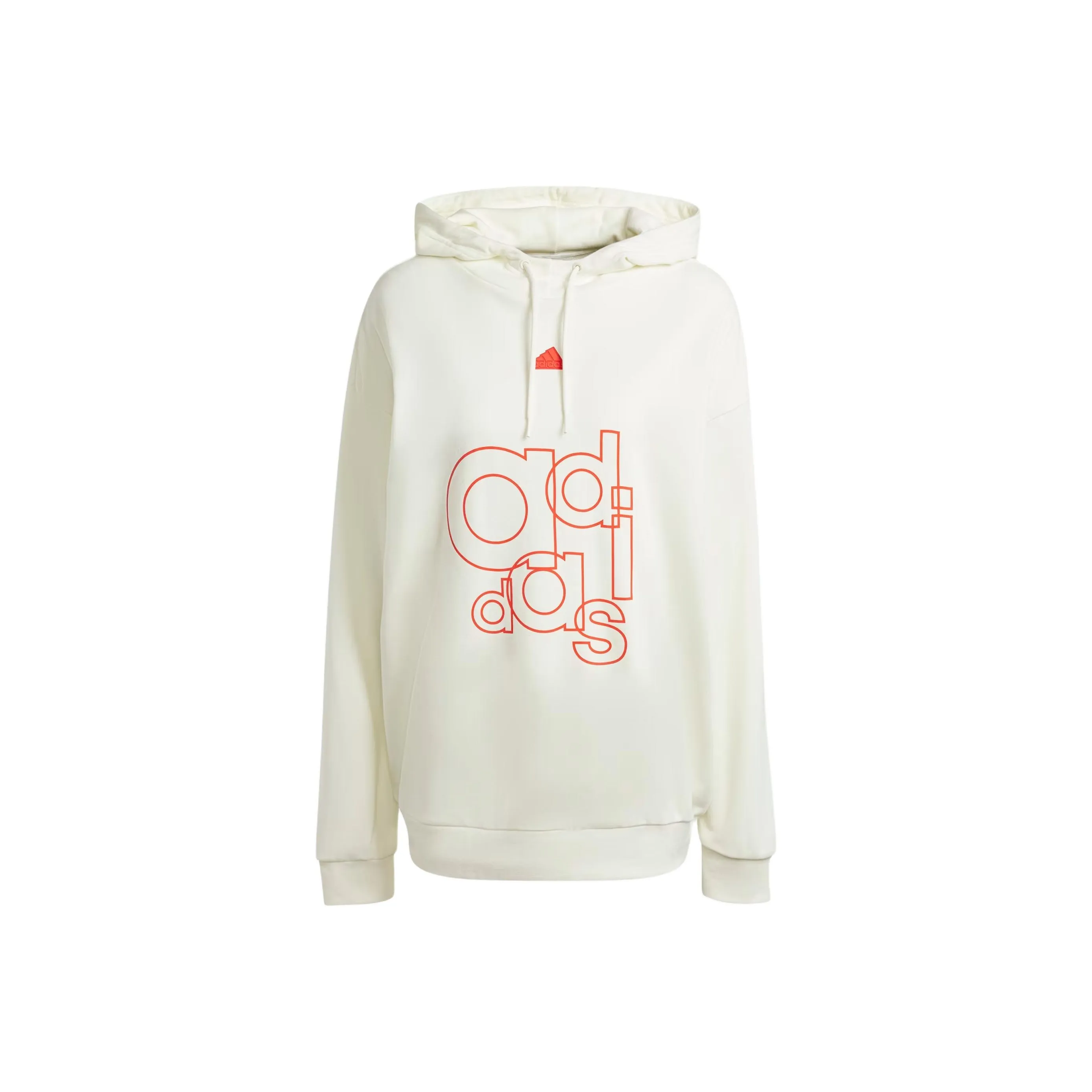 Adidas French Terry Print Hoodie Sweatshirt Women's White