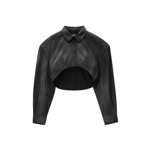 alexander wang Промытый черный Жемчужный Женские Рубашки