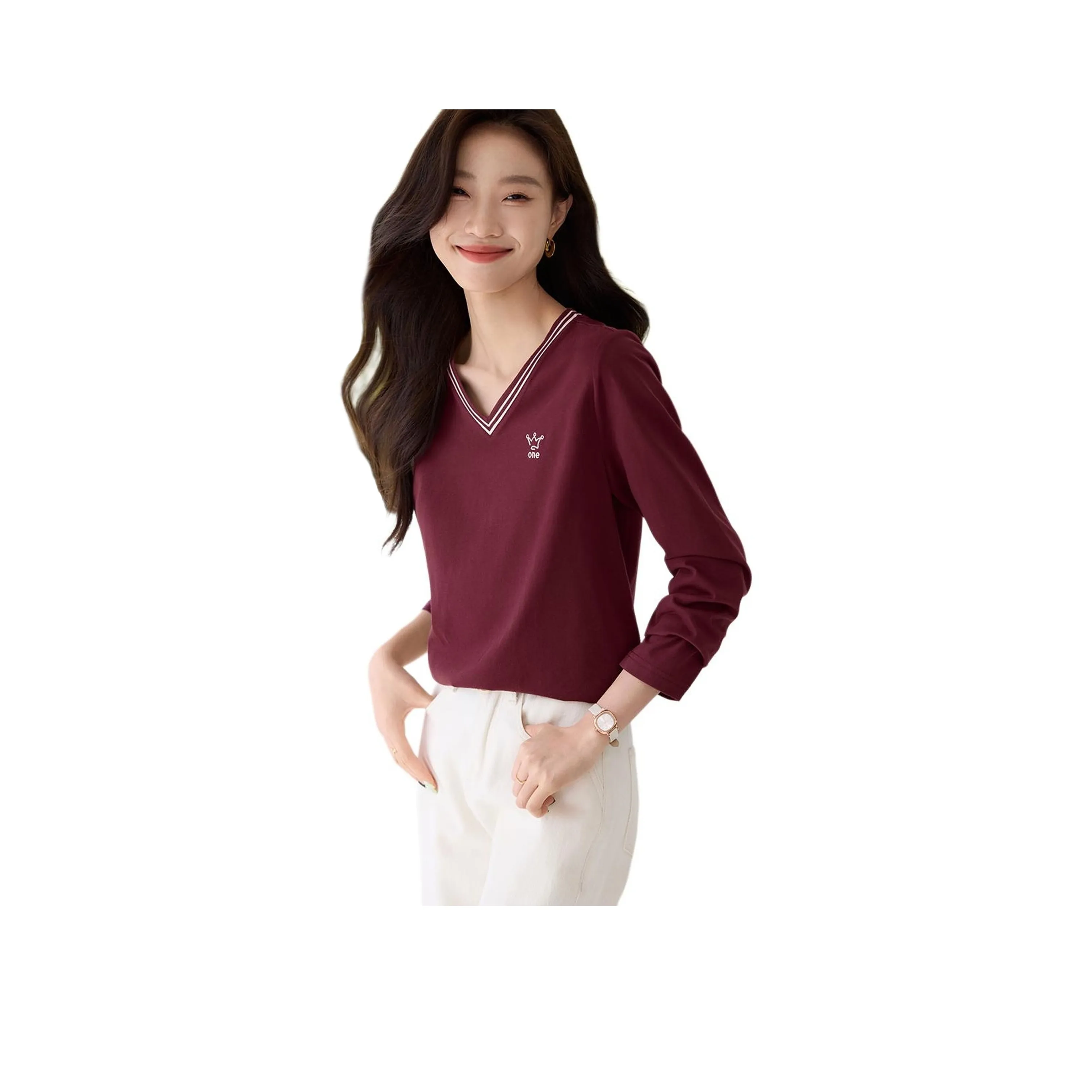 Mo Han Yi Mei T Рубашка Женская Красная