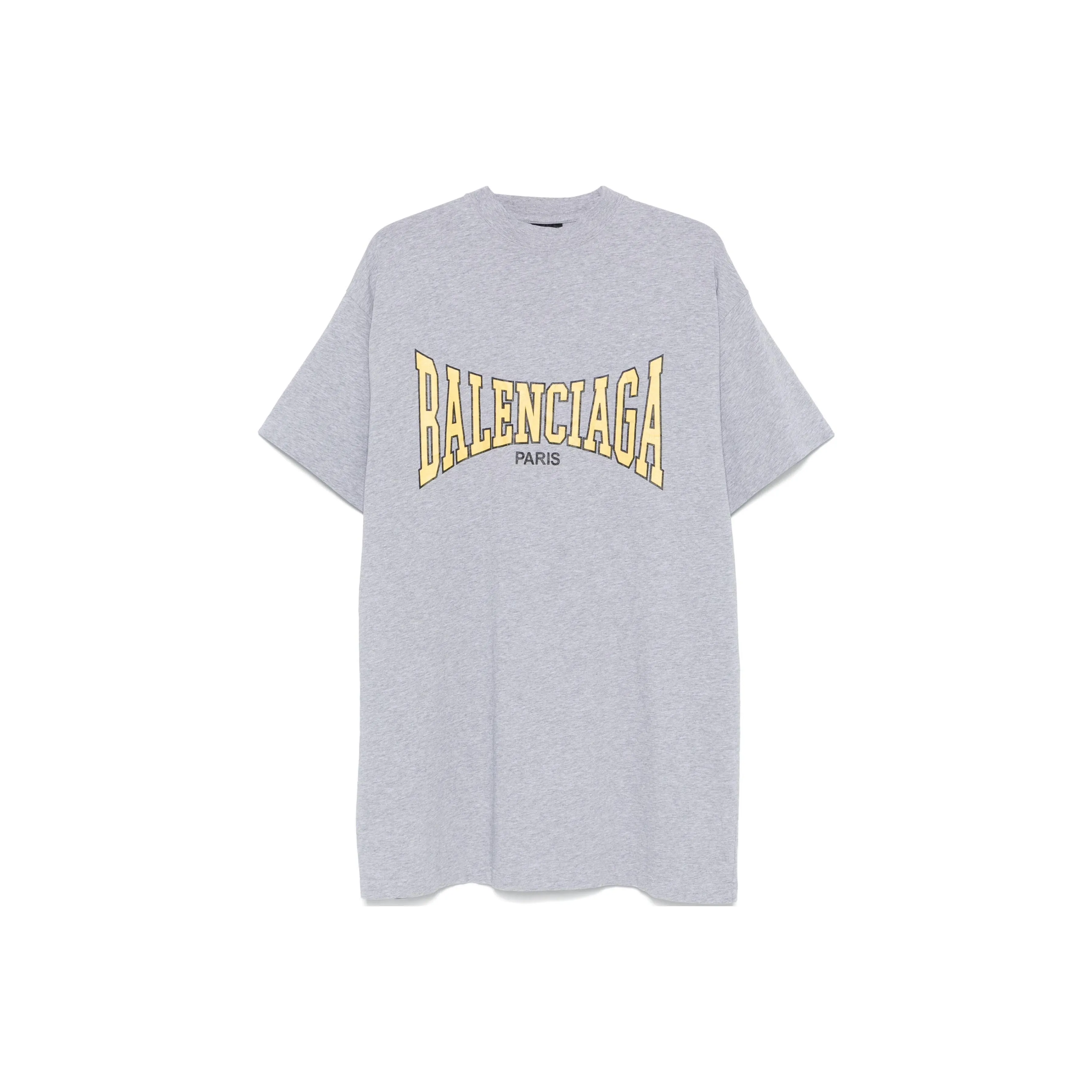 Balenciaga Oversized T Shirt 'Heather Grey/Yellow'
