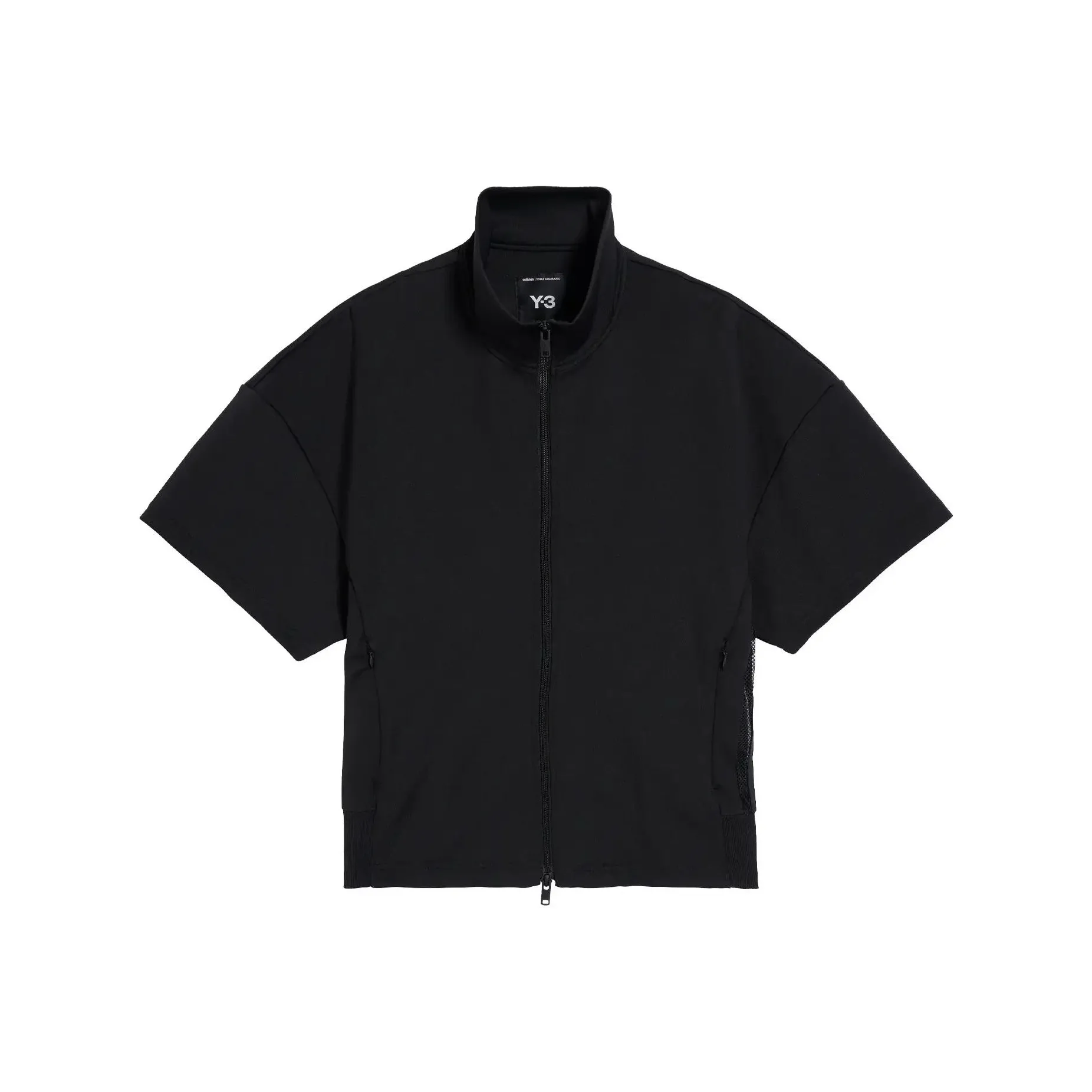 Adidas Women's Y 3 3 Stripes Short Sleeve Track Top Black