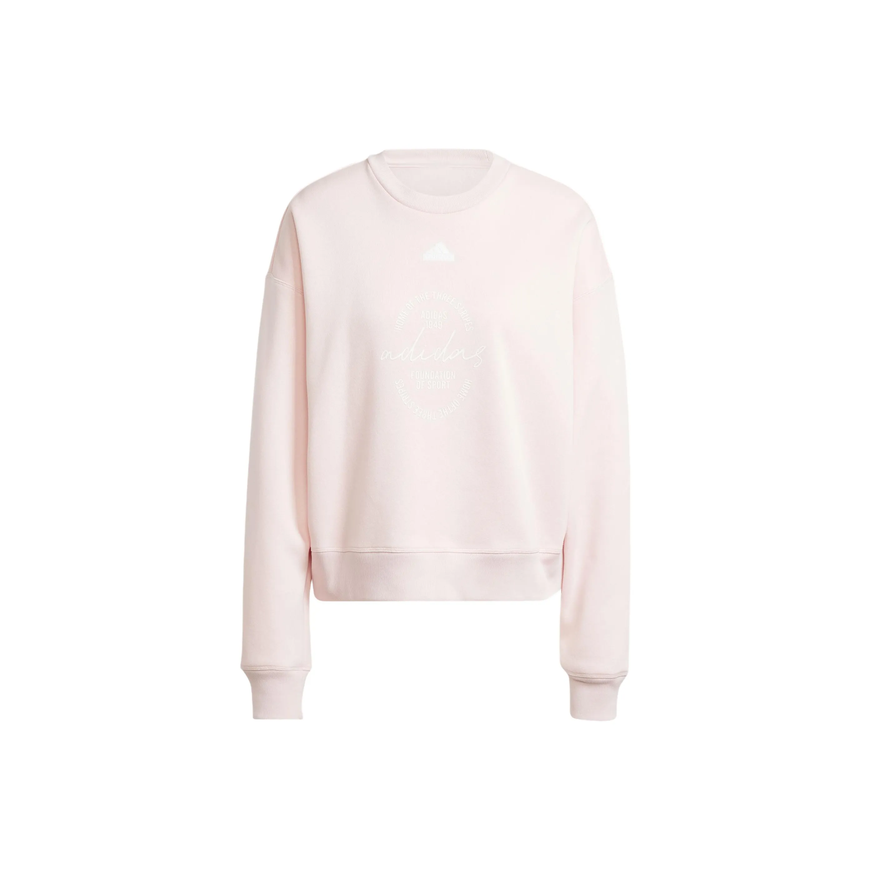 Adidas SIGNATURE PRINT FLEECE LOOSE Sweatshirt Women's Pink