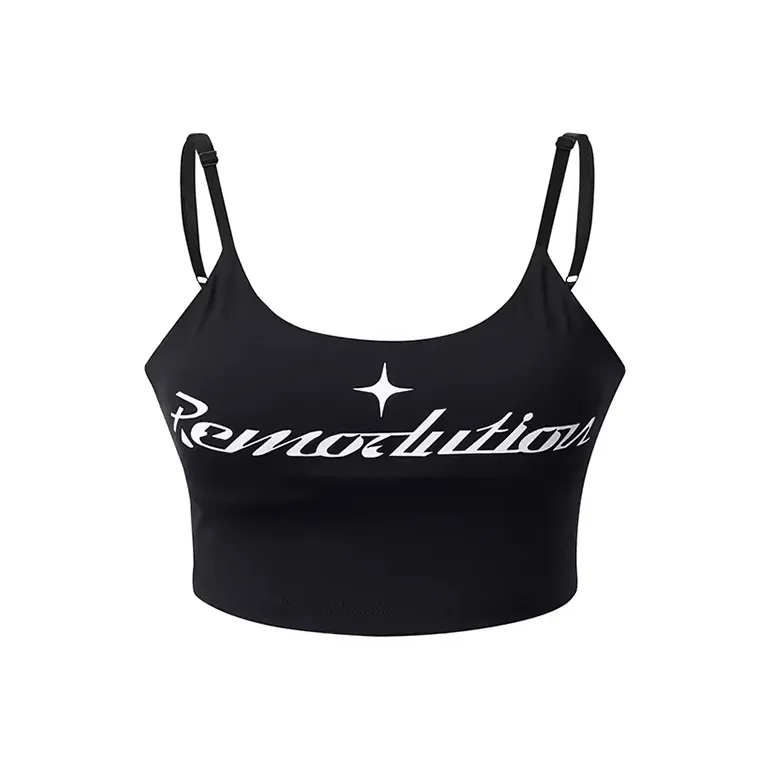 REMODUTION Топ на бретелях Женский Черный