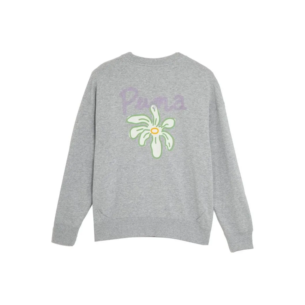 PUMA Американский Свитшот Женский Светлый Меланжевый Серый