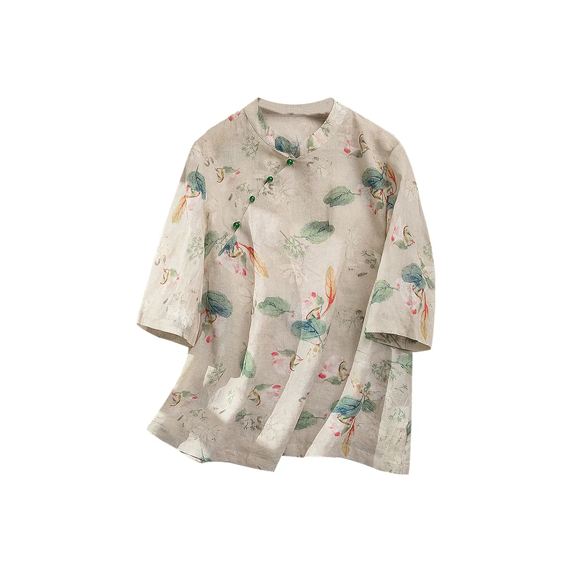 Cypress House Shirt Women's Beige Base With Ruffle Hem