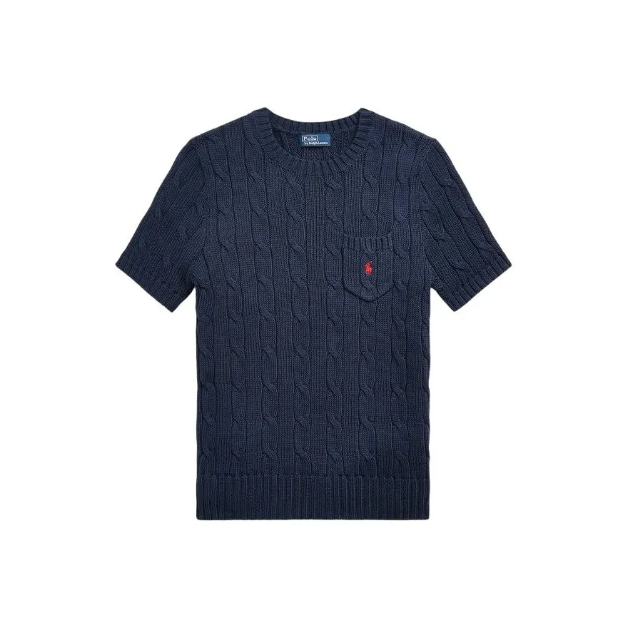 Polo Ralph Lauren Embroidered logo Cable knit T shirt