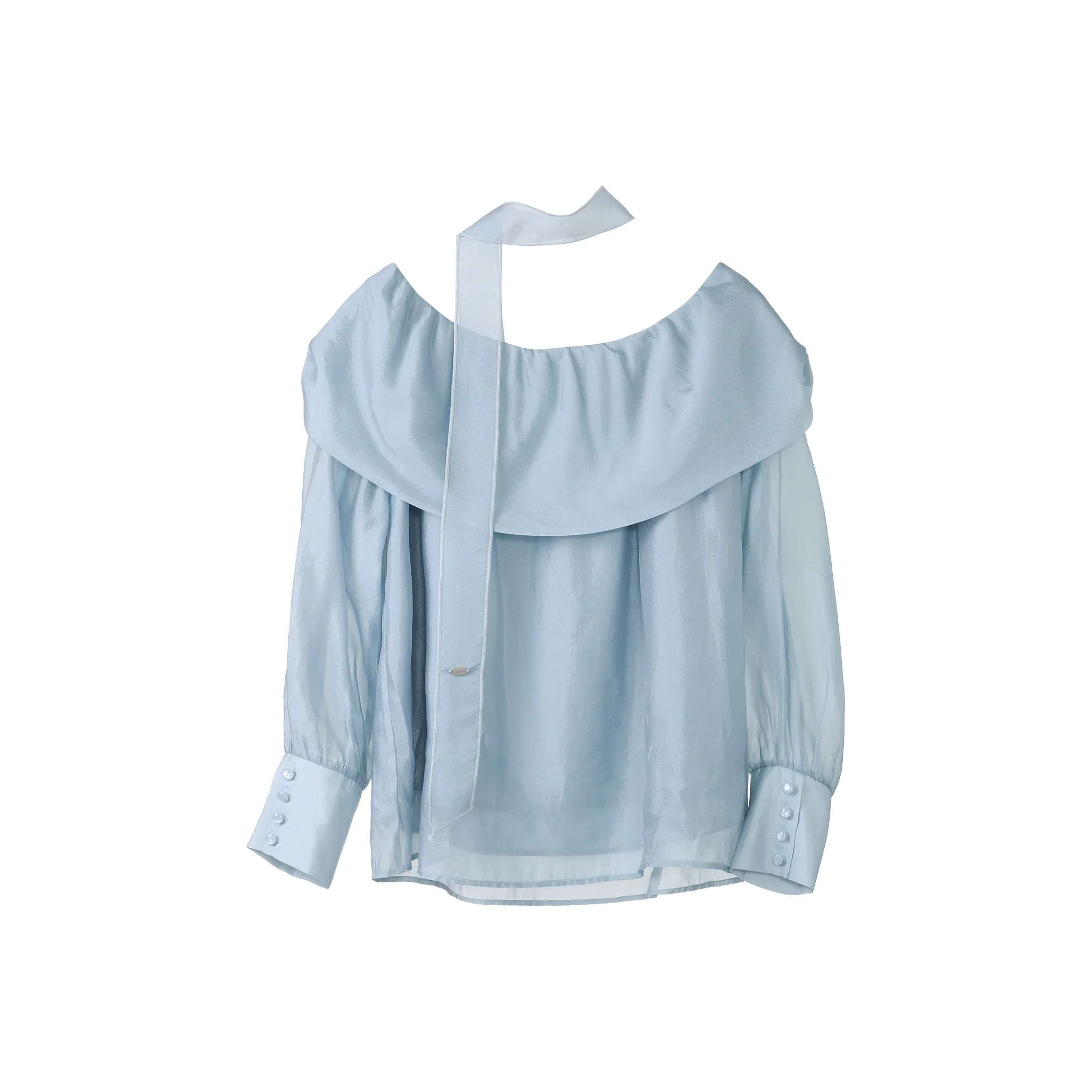 Fstudio Весна Корейский стиль Лента Дизайн Off The Плечо Топ Рубашка Женские