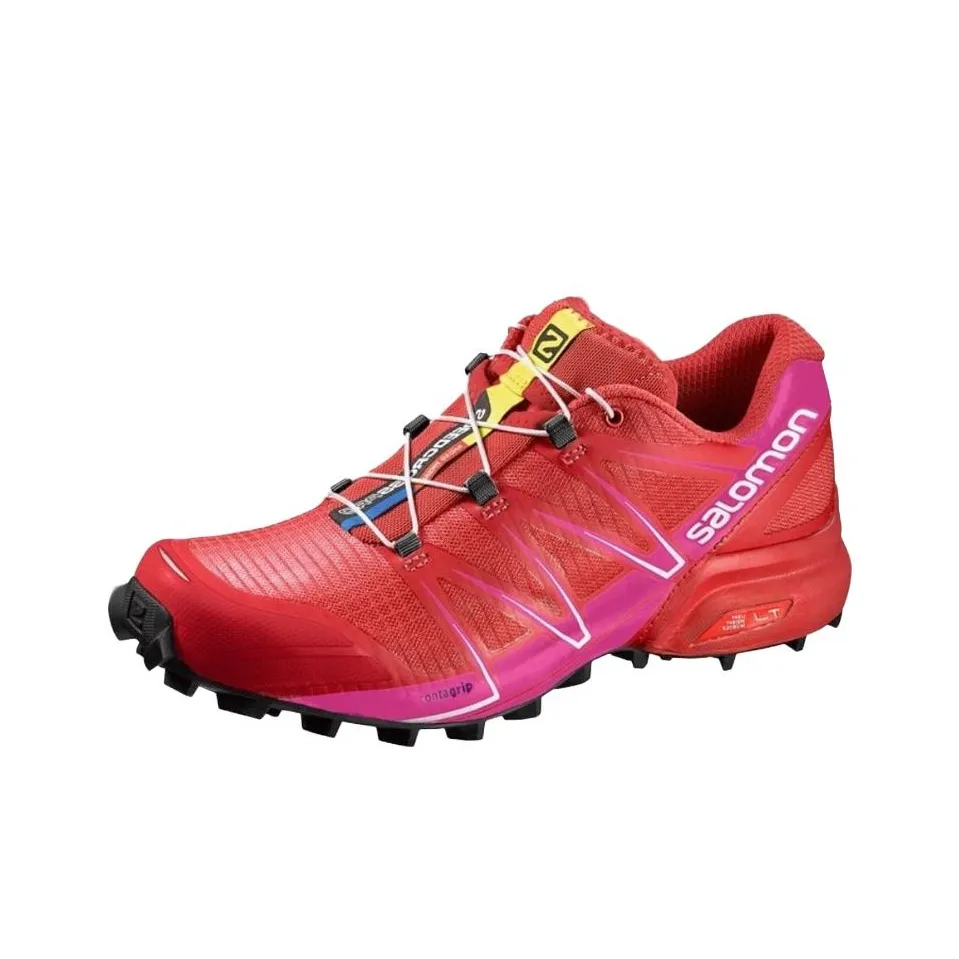 SALOMON SPEEDCROSS PRO Противоскользящая устойчивая к истиранию низкий топ повседневная обувь для бега по тропам женская красная
