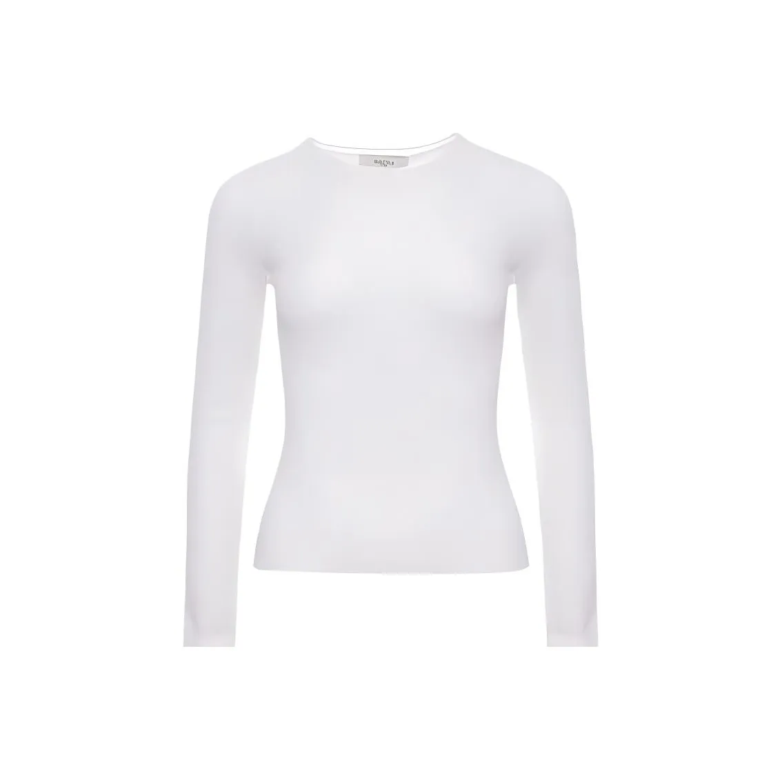 BESIONIA Однотонный Круглый вырез Пуловер Длинный рукав Т-рубашка Женская Белая