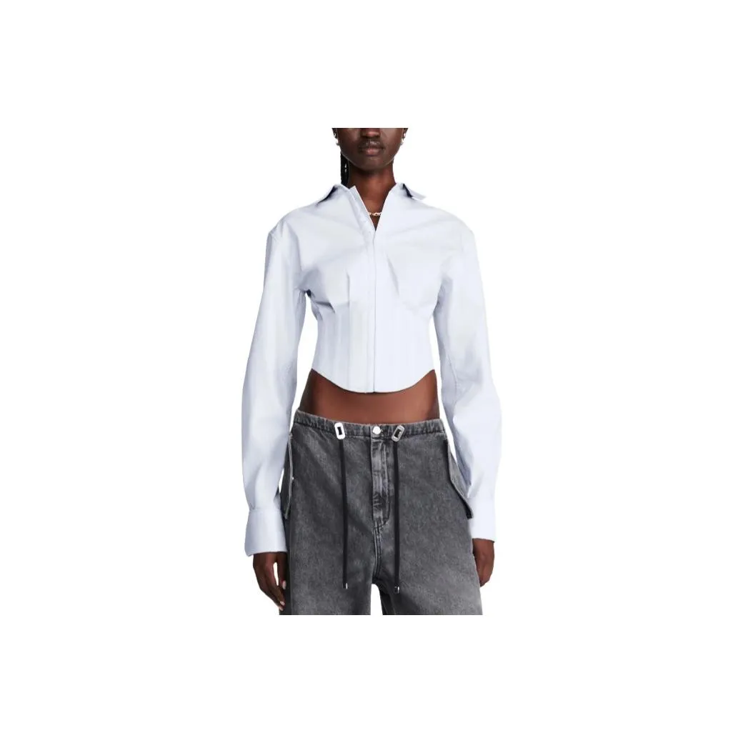 DION LEE SS24 Tuxedo CORSET Рубашка Женские Steam Steam Цвет