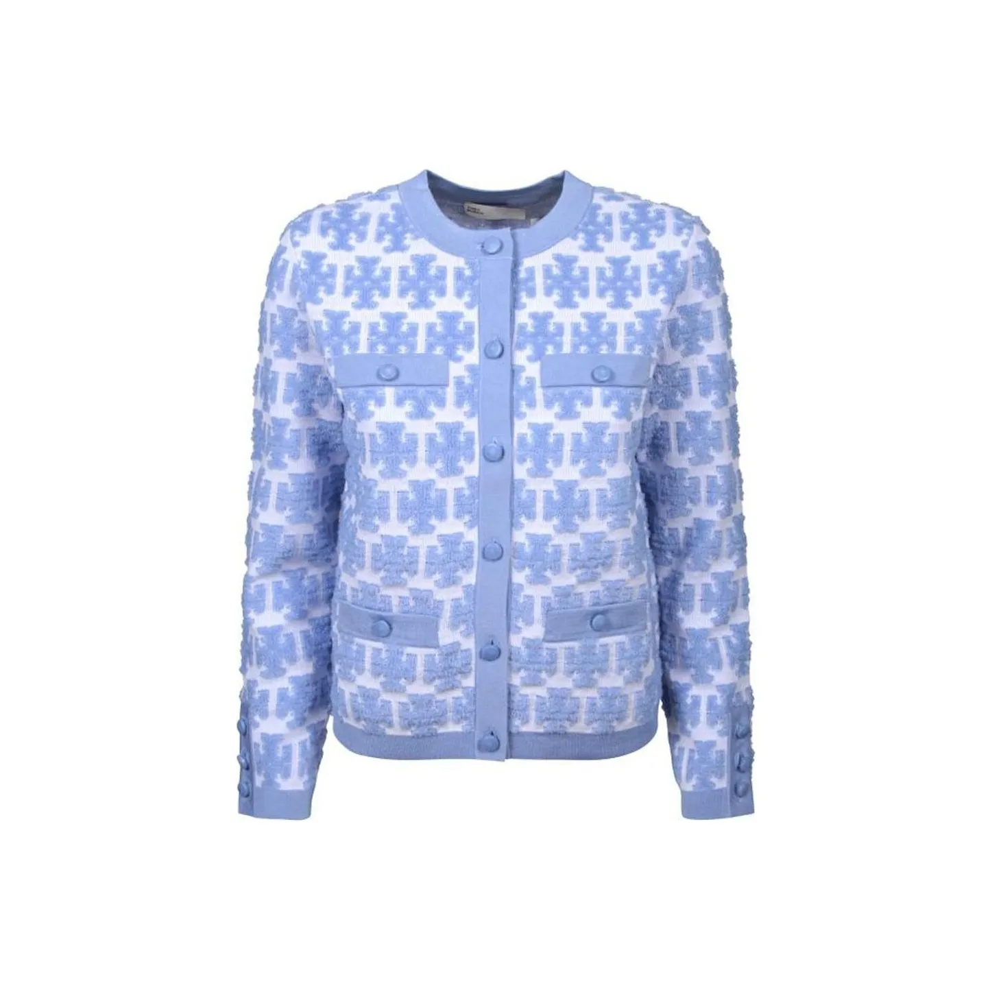 TORY BURCH Double T-Monogram Knitted Cardigan