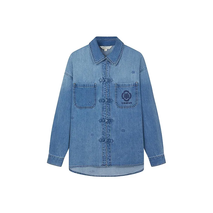 Teenie Weenie x NANJINGYUNJINYANJIUSUO Рубашка Женская Средняя Синий