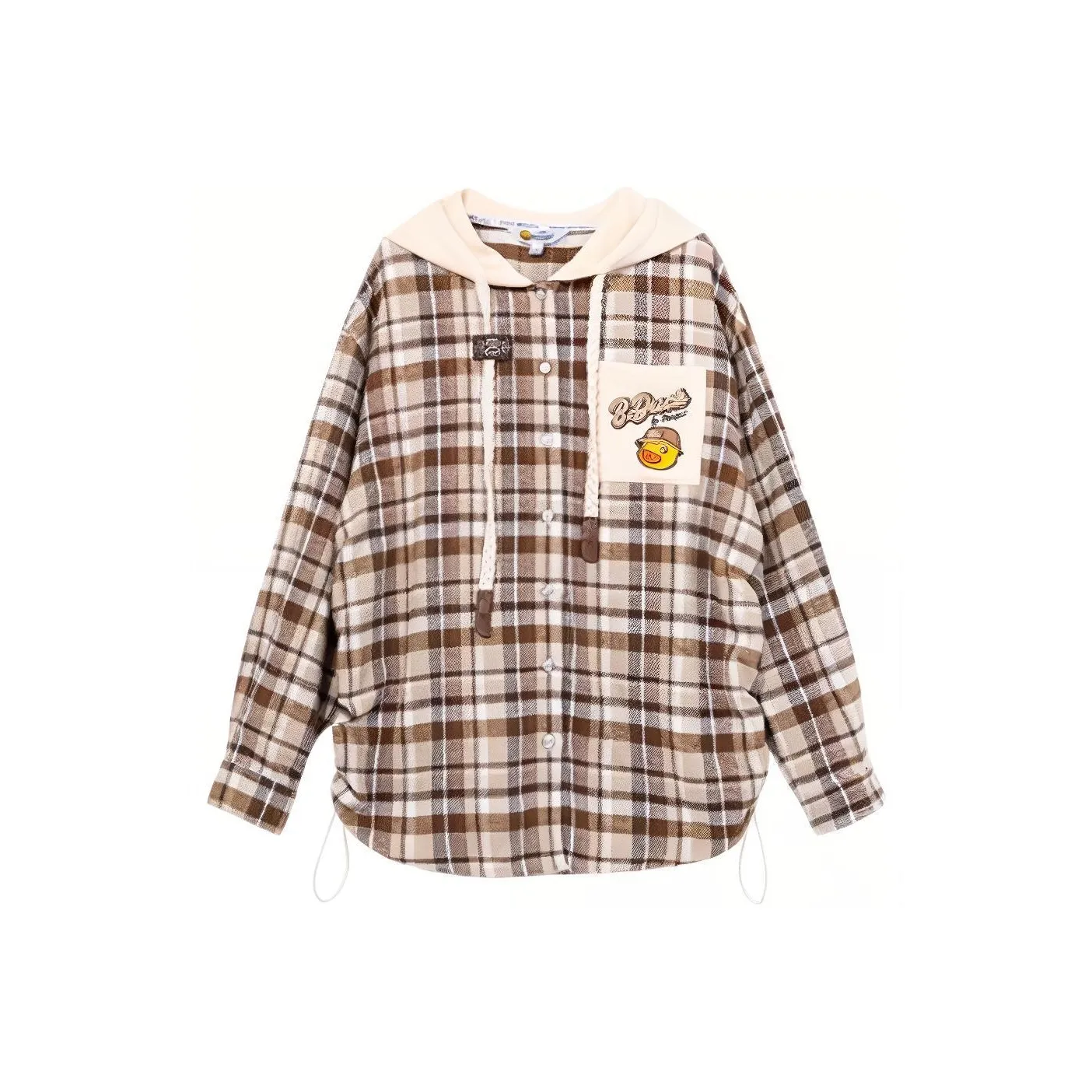 B.Duck Shirt Women's Brown Plaid