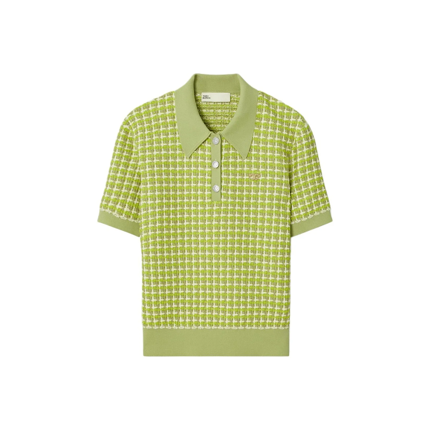 TORY BURCH SS24 Polo Shirt Women's Deep Mint Green
