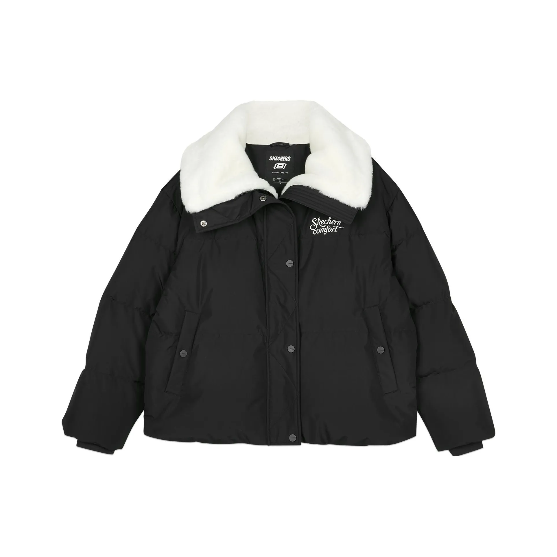 Skechers Пуховик Женские Углерод Черный