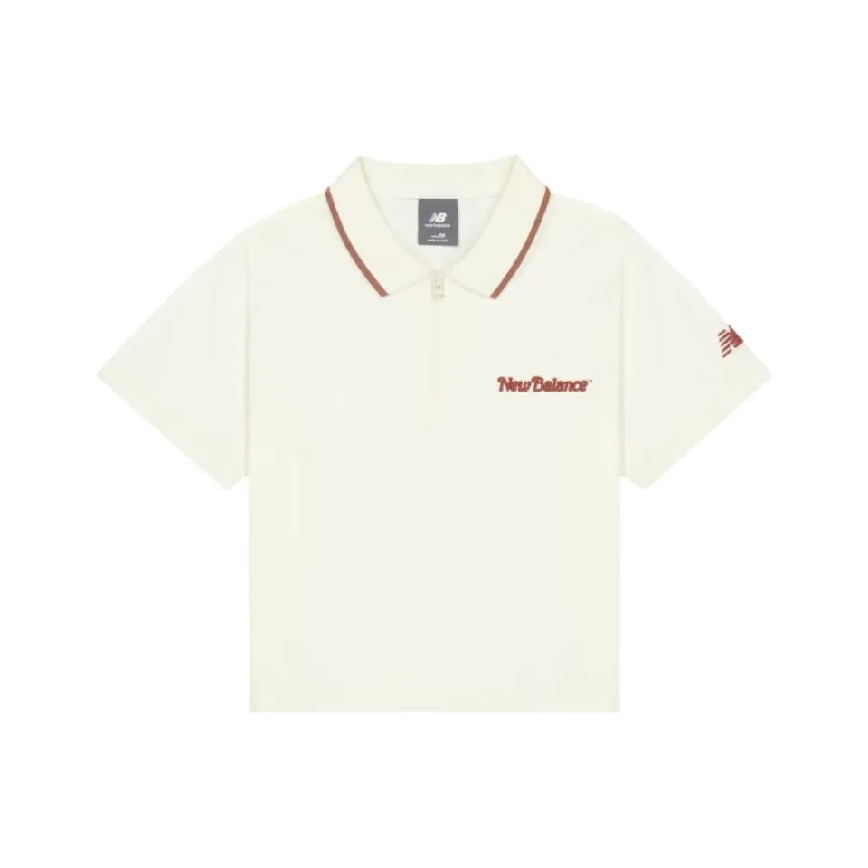 New Balance совместное брендирование Поло Женское Слоновая кость