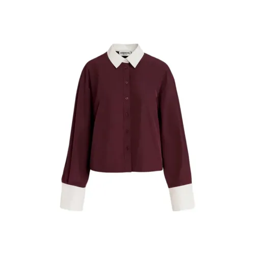 Essentiel Antwerp Женские рубашки каштанового цвета