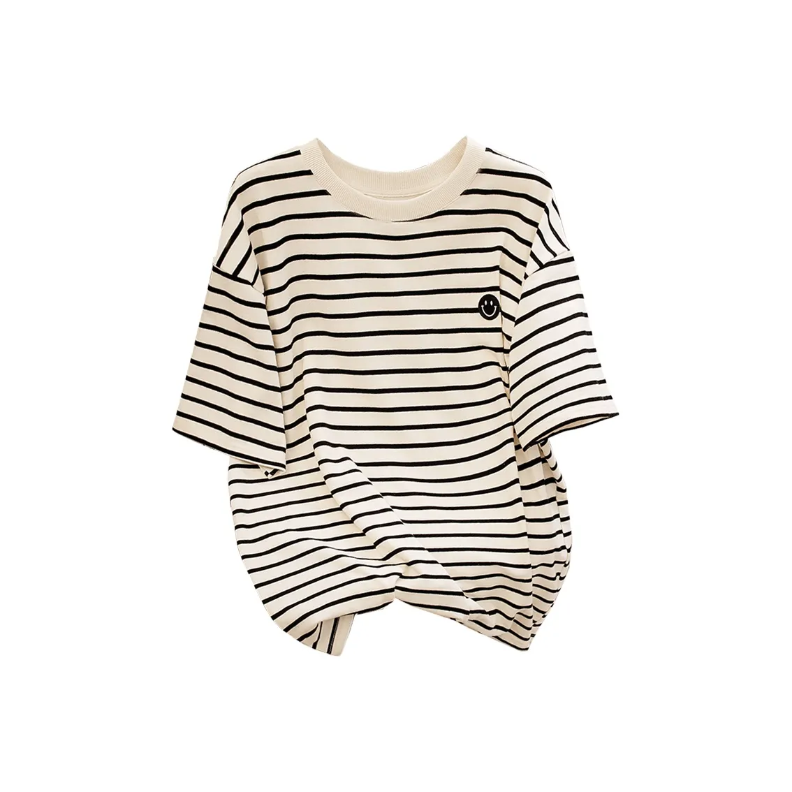 Cypress House T-Shirt Женская Бежевая с Черными Полосами