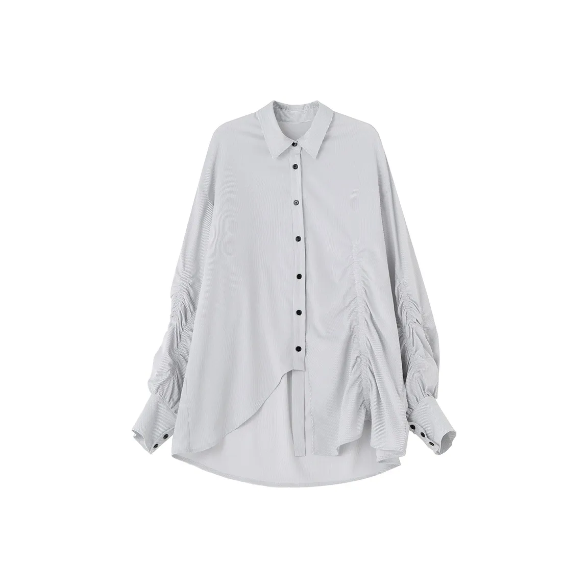 SOON FLOWER Long Sleeved Shirt Women's Black White Stripes