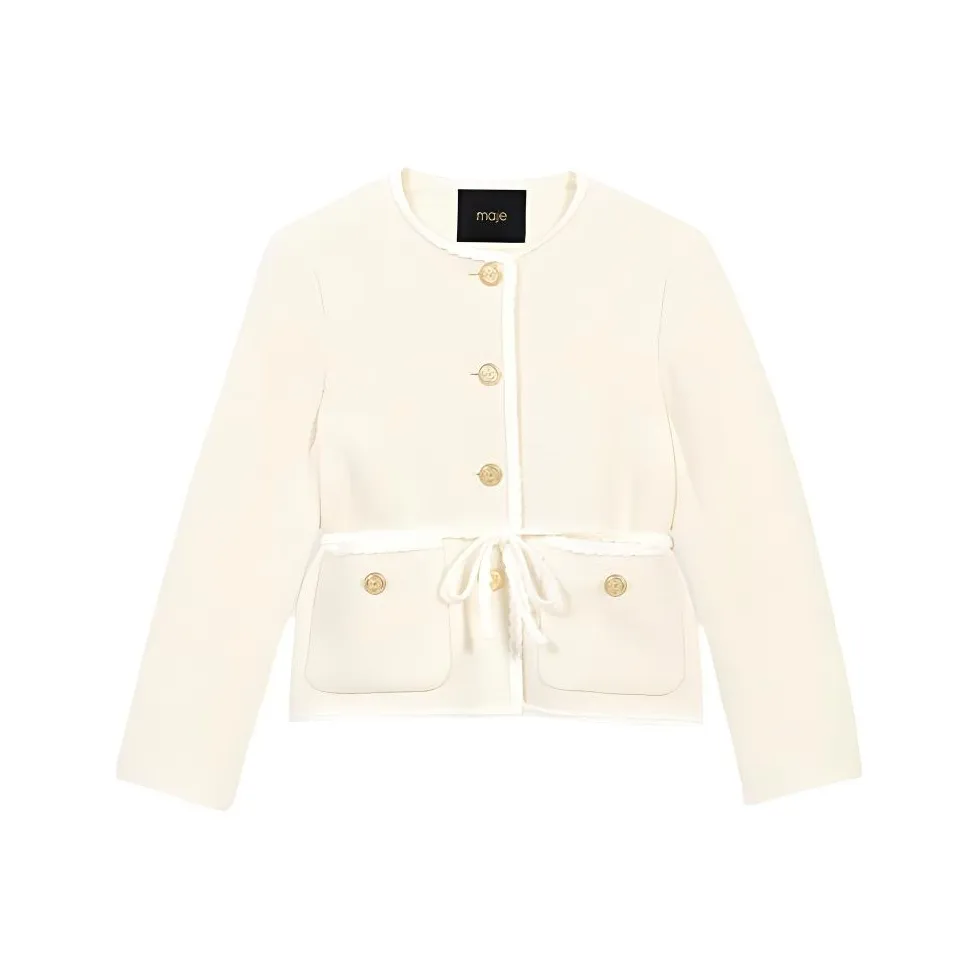 Maje Belted Tweed Jacket