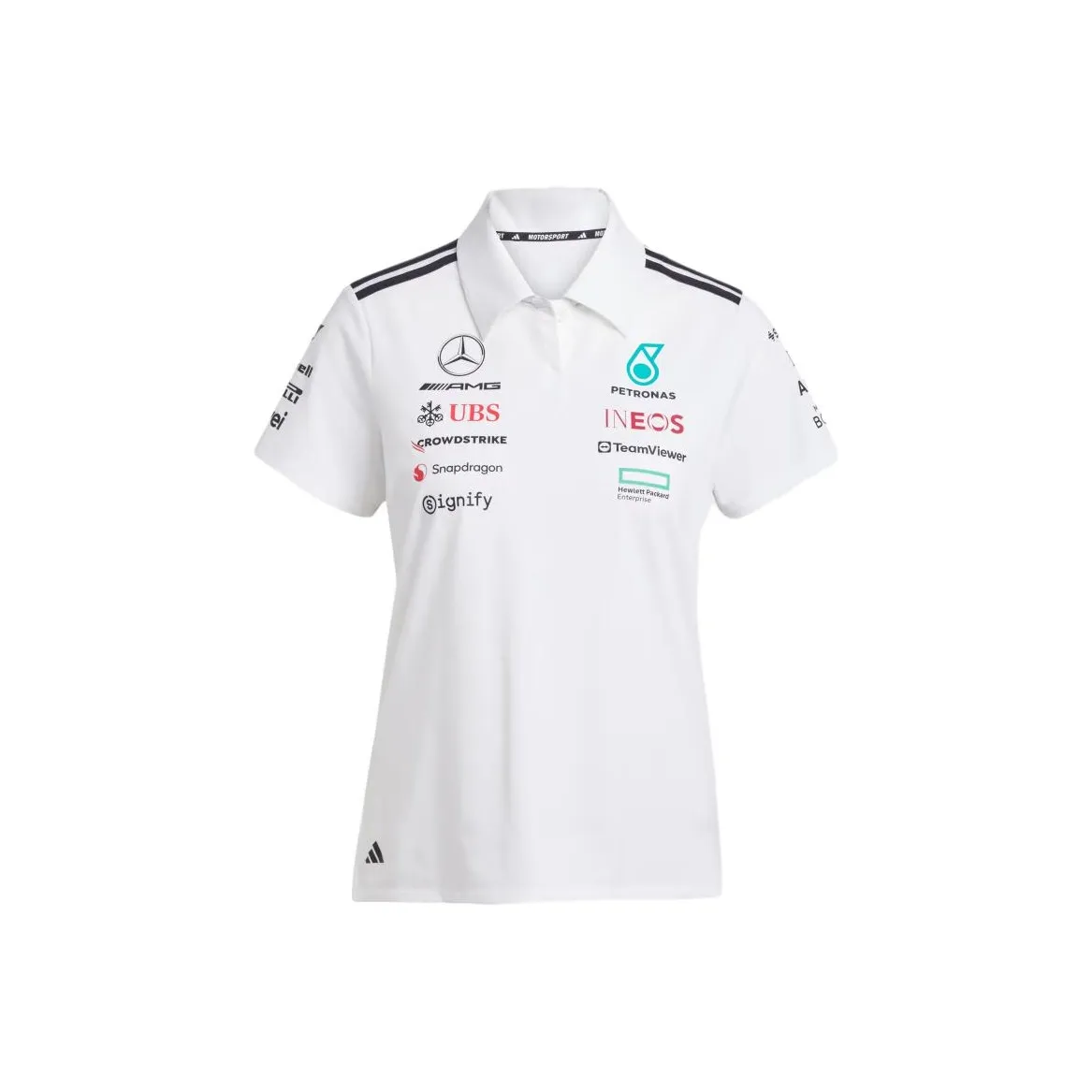 Adidas Women's Mercedes Amg Petronas Formula Team Polo White Melange/Black