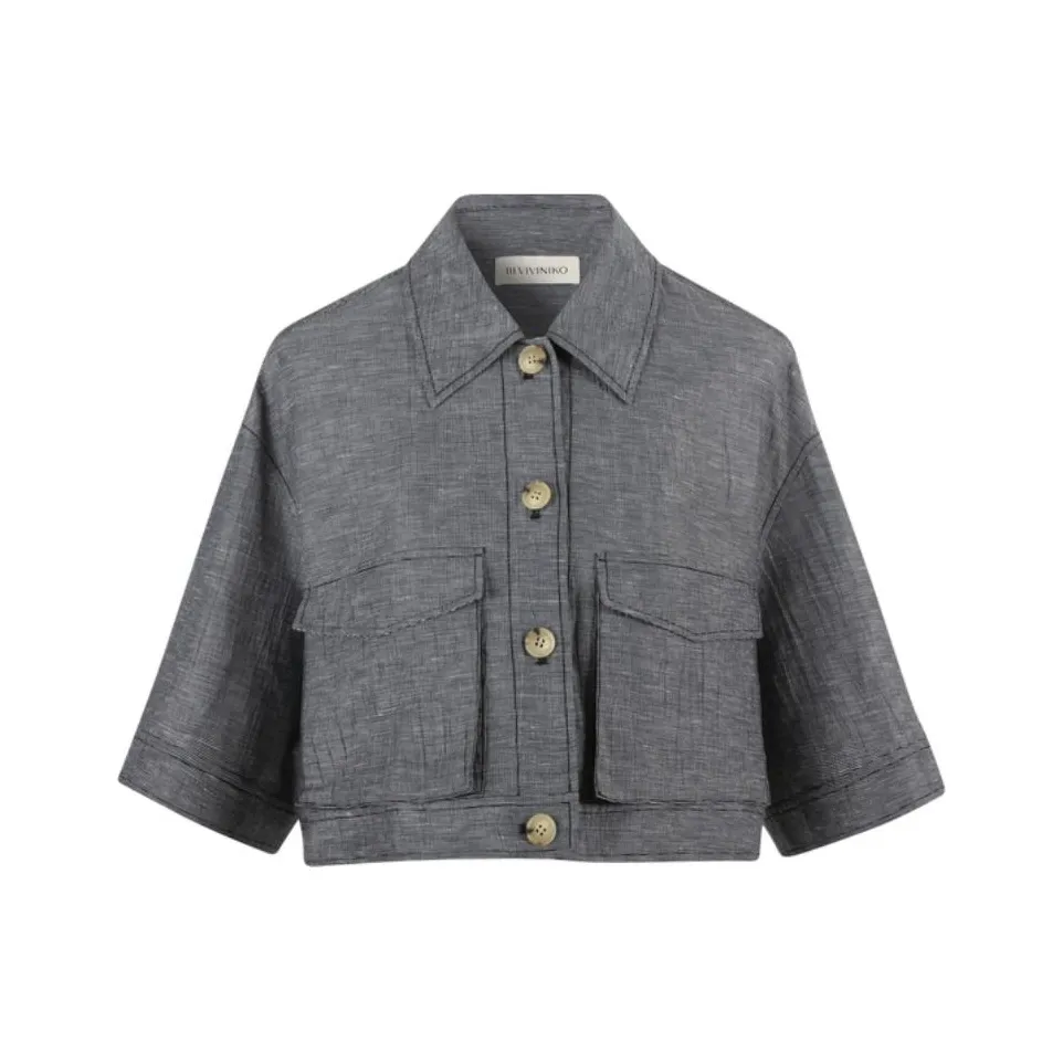 III VIVINIKO Jackets & Coats Women's Printed Black Heather Gray