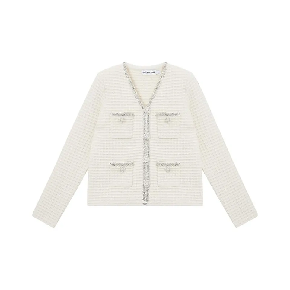 Self portrait Jackets & Coats Women's Ivory White