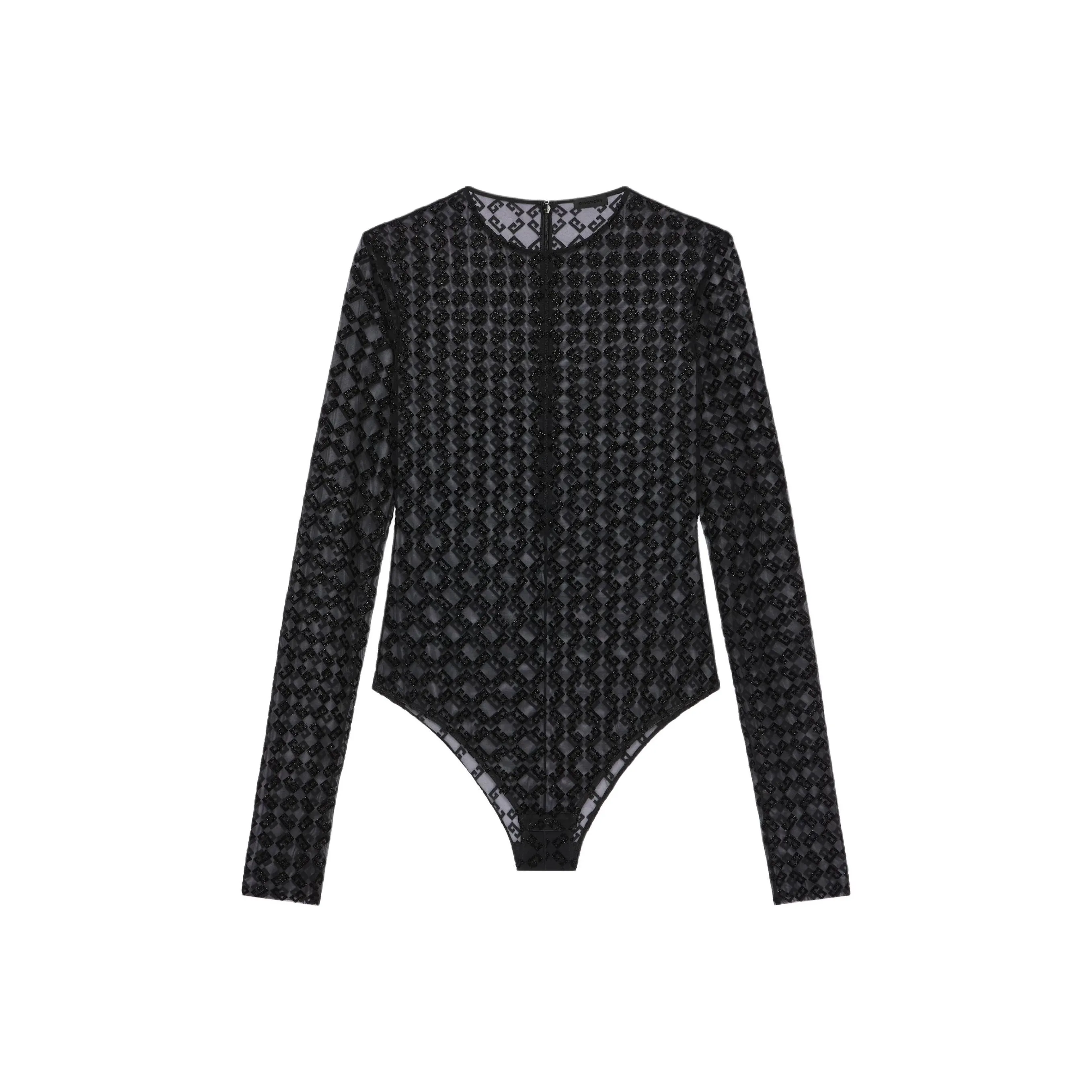 Givenchy Monogrammed Sheer Long Sleeve Top