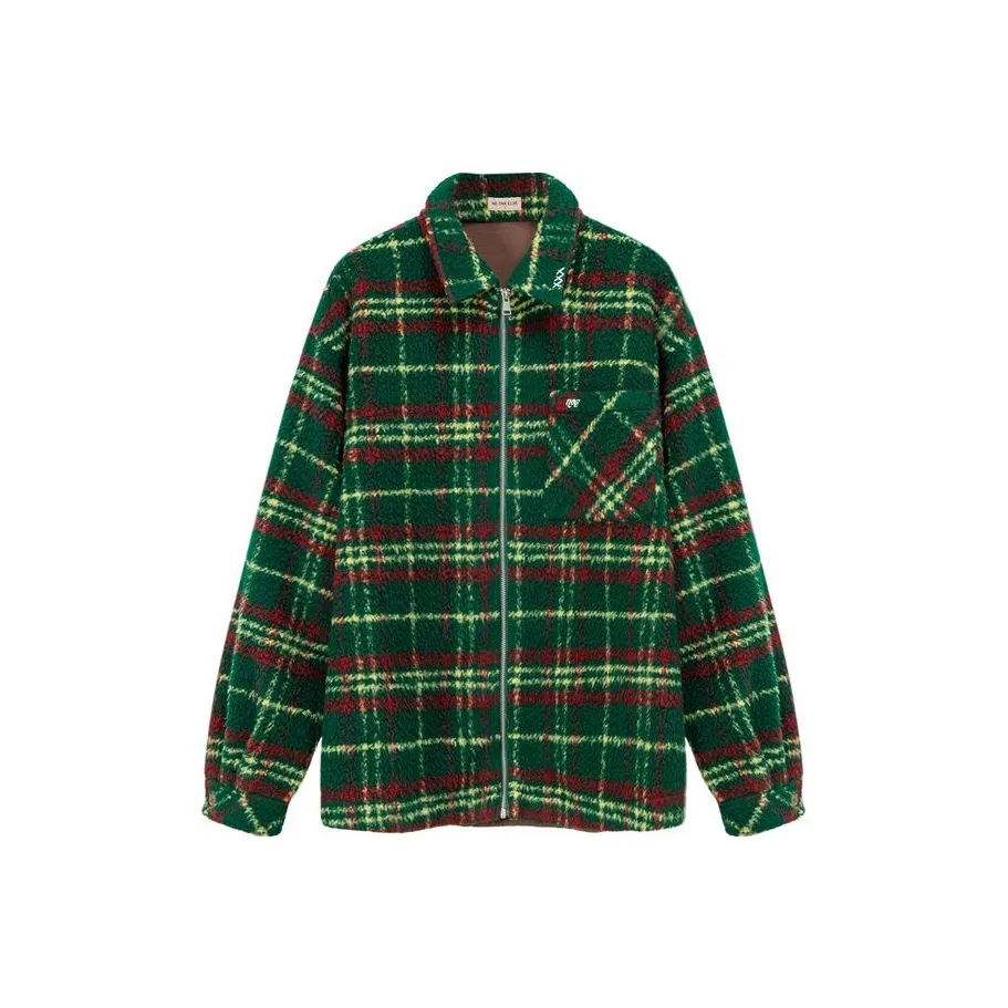 NO ONE ELSE Куртки Пальто Унисекс Зеленая Клетка