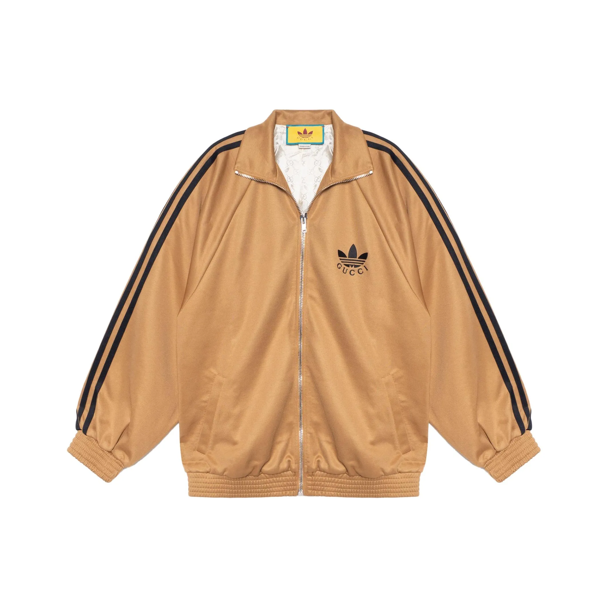 GUCCI X Adidas Cotton Jersey Zip Jacket Beige/Black