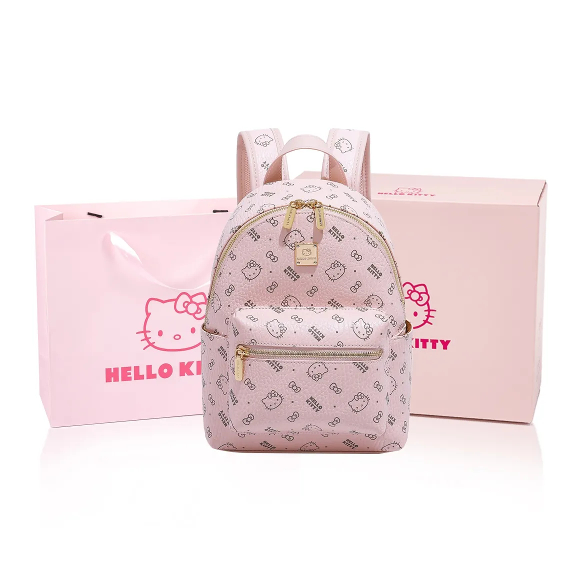 MESUCA Sanrio Hello Kitty Collaboration Kitty Series ПУ (полиуретан) Рюкзак Женские Розовый