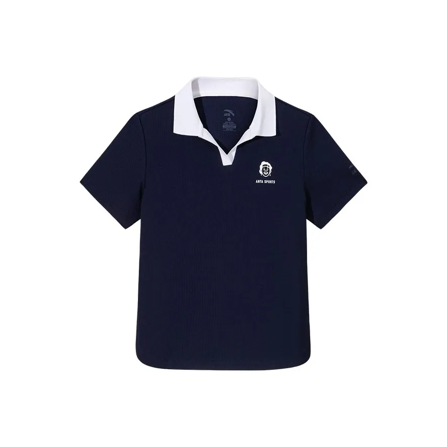 ANTA Life Collection Sports Life Collection Поло Женские Maya Синий Чисто белый