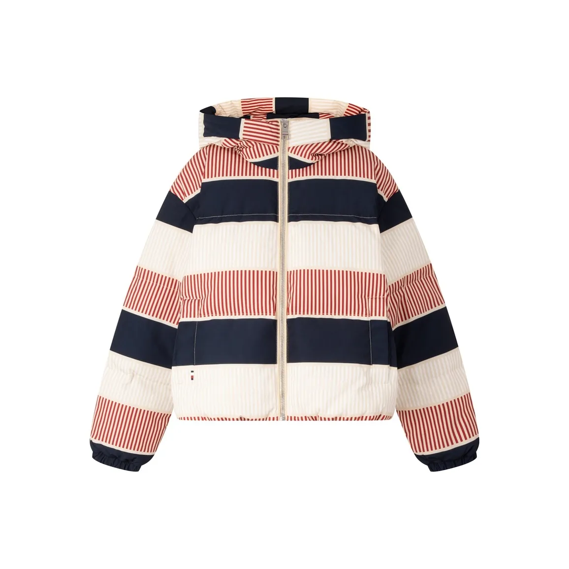 Tommy Hilfiger Пуховик Женские Розовый Синий и Белые полосы