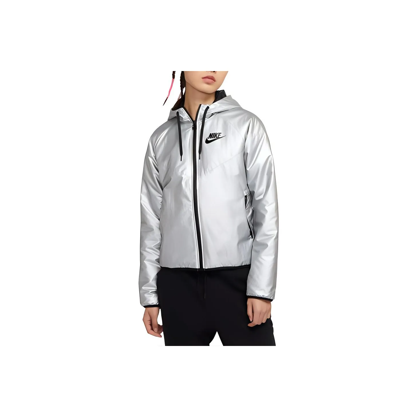 Nike Jackets Women's Metallic Silver/Black