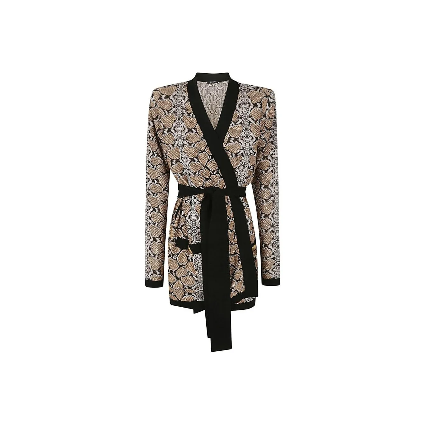 BALMAIN Python Print Belted Cardigan