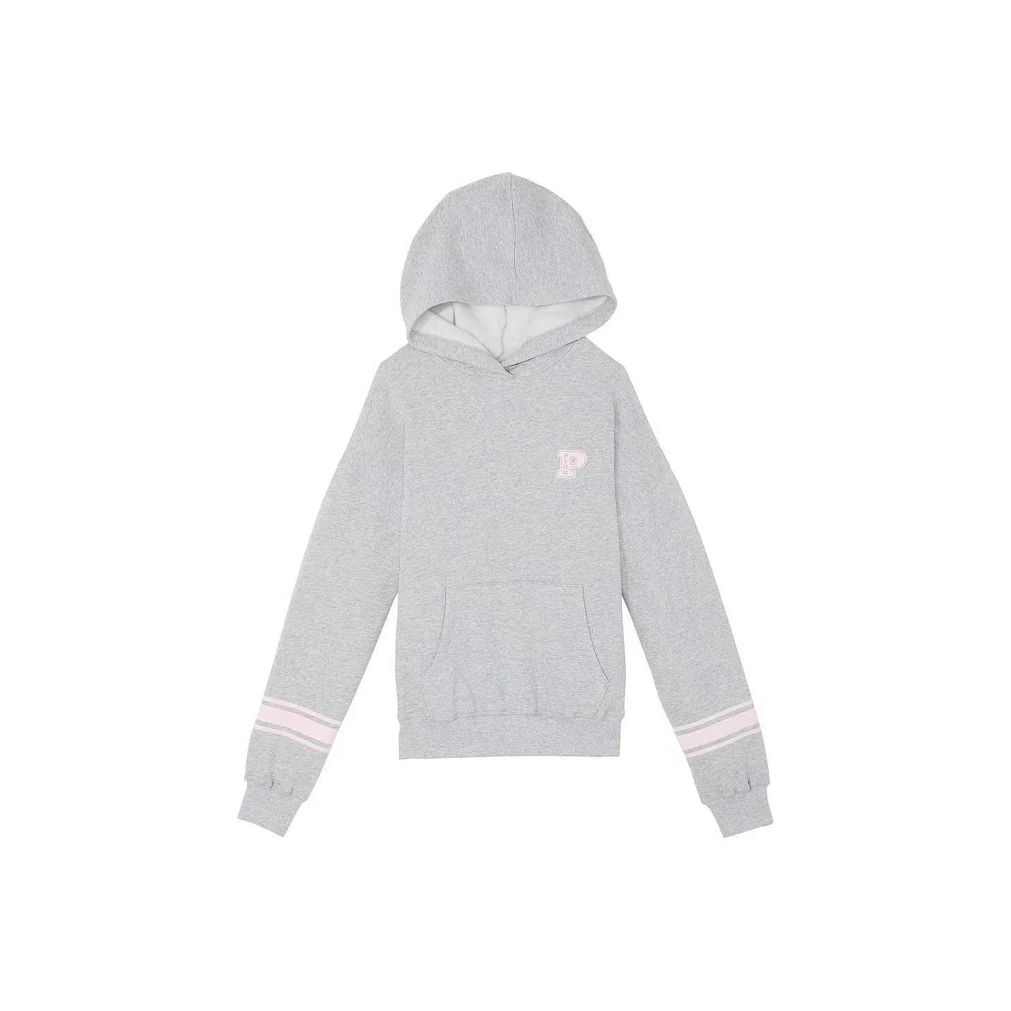 Victoria's Secret PINK Ivy Fleece Campus Hoodie/Medium Heather Grey Sweatshirt Women's Medium Gray