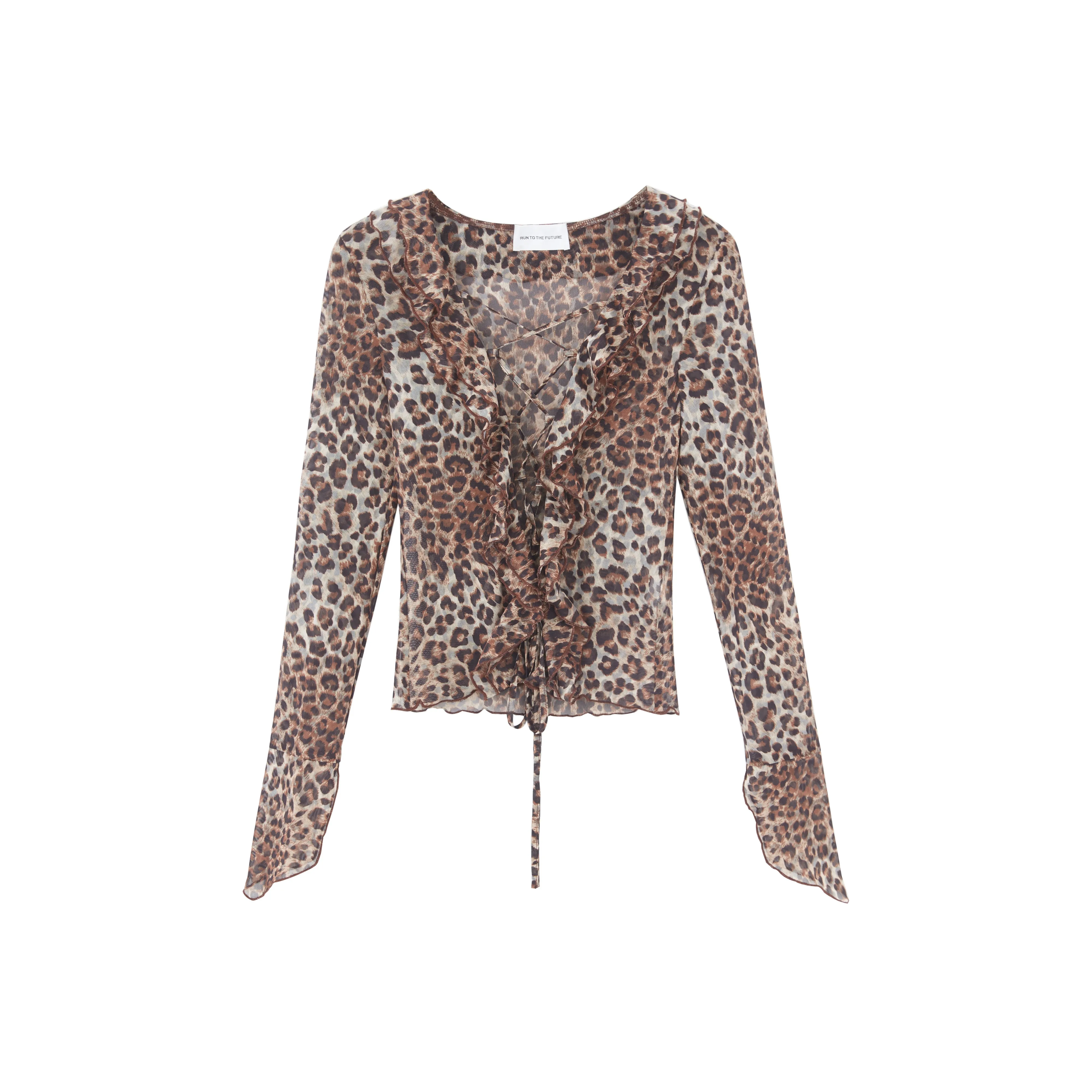 RUNTOTHEFUTURE Рубашка Женская Миллениум с леопардовым принтом