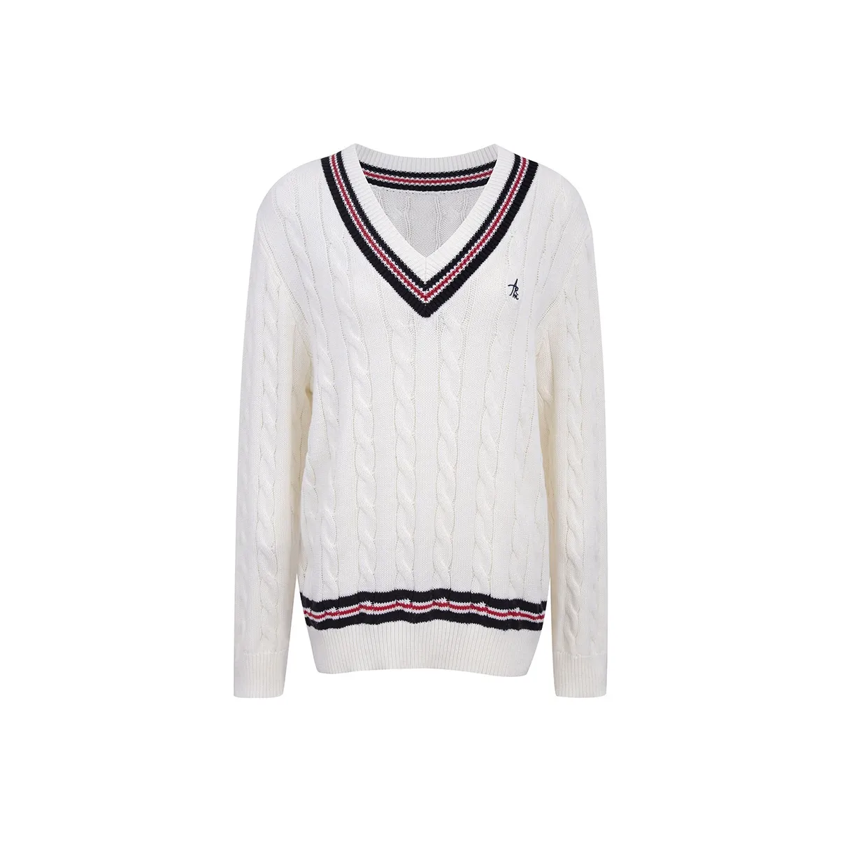Ariseism Thickened V Neck Loose Fit Long Sleeved Knitted Fabric Sweater, Fall Winter Top Women's