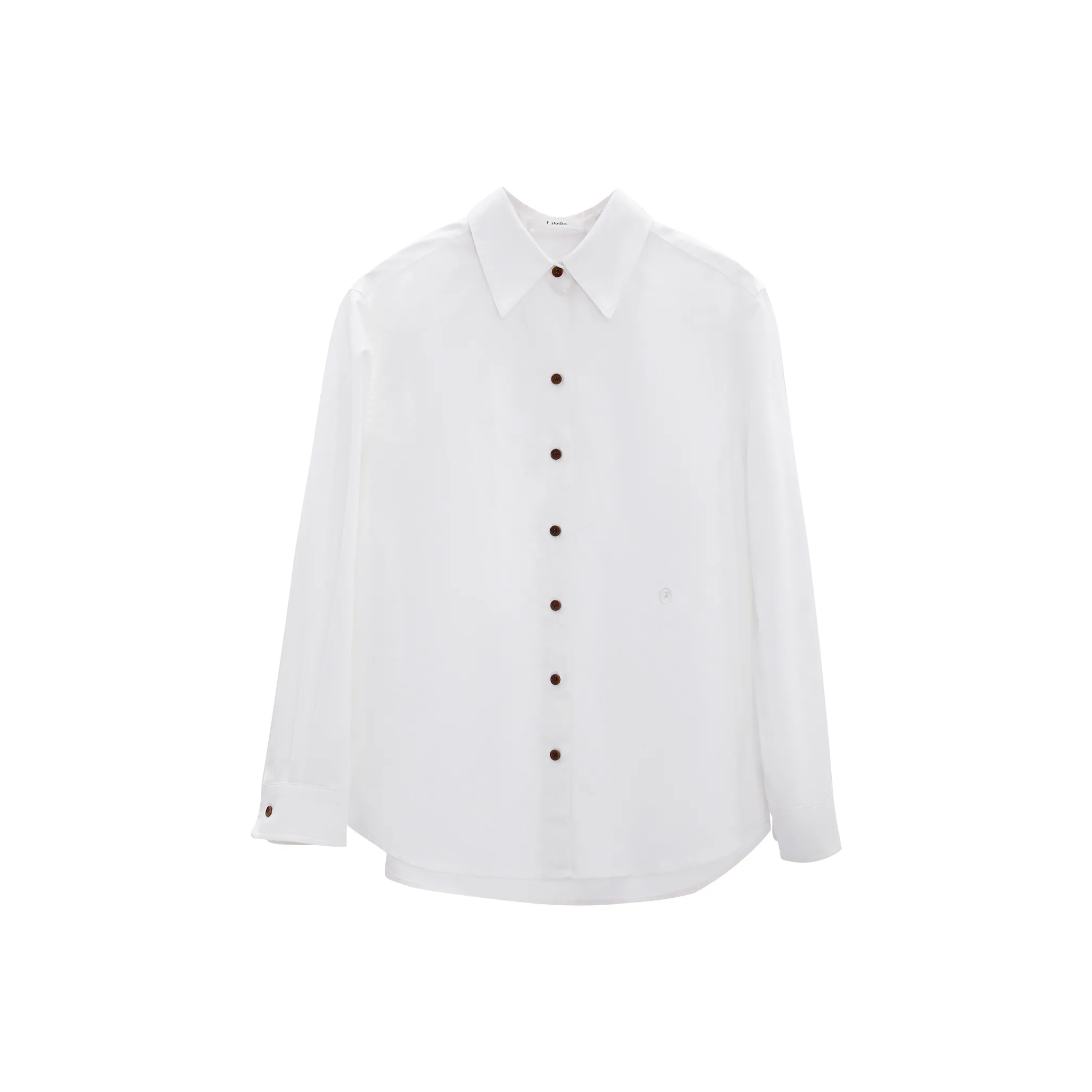 Fstudio Свободный крой Немного спущенное плечо Острый воротник Ralph Lauren Стиль позиционирования Длинный рукав Рубашка Женская