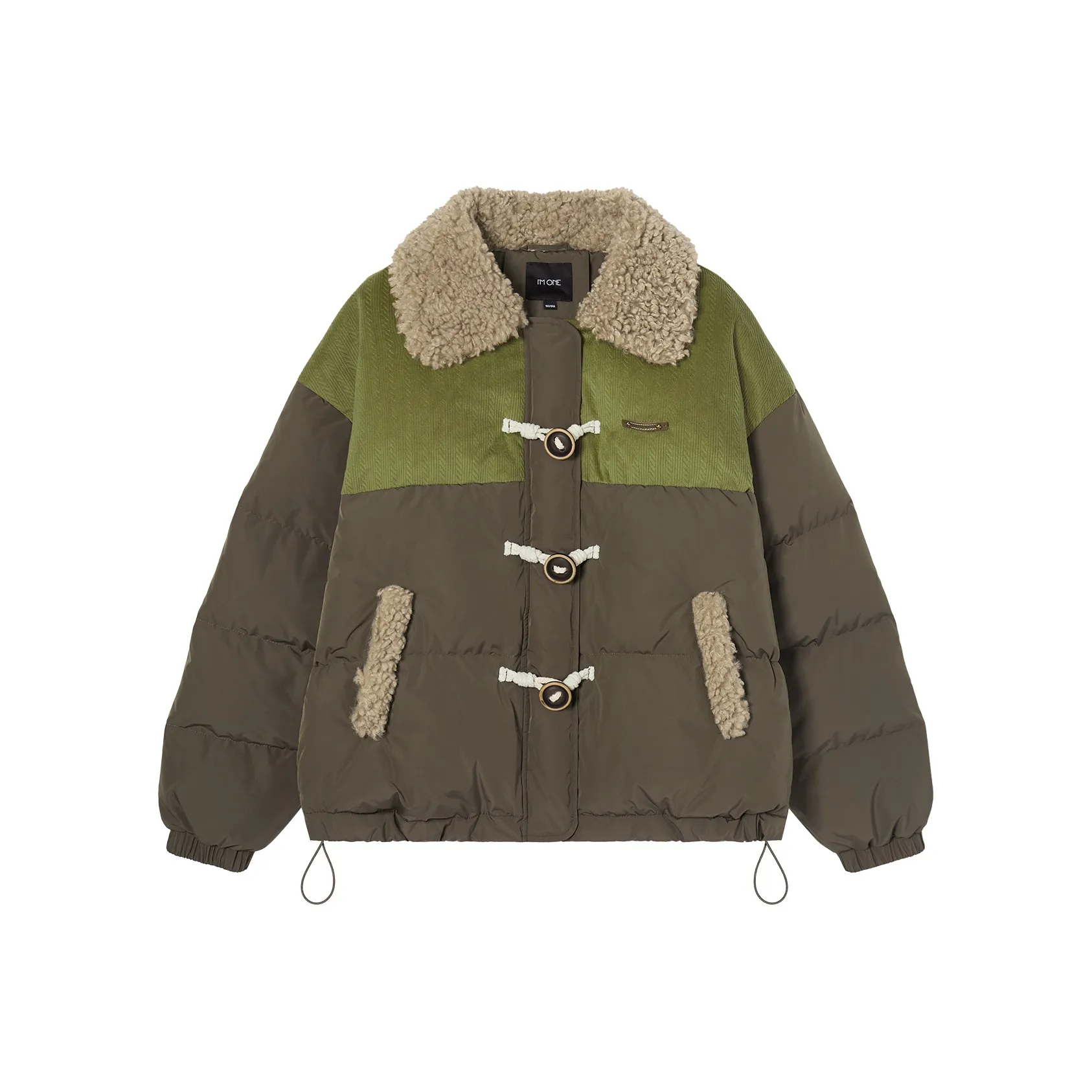 I'M ONE Пуховик Женский Коричневый Зеленый