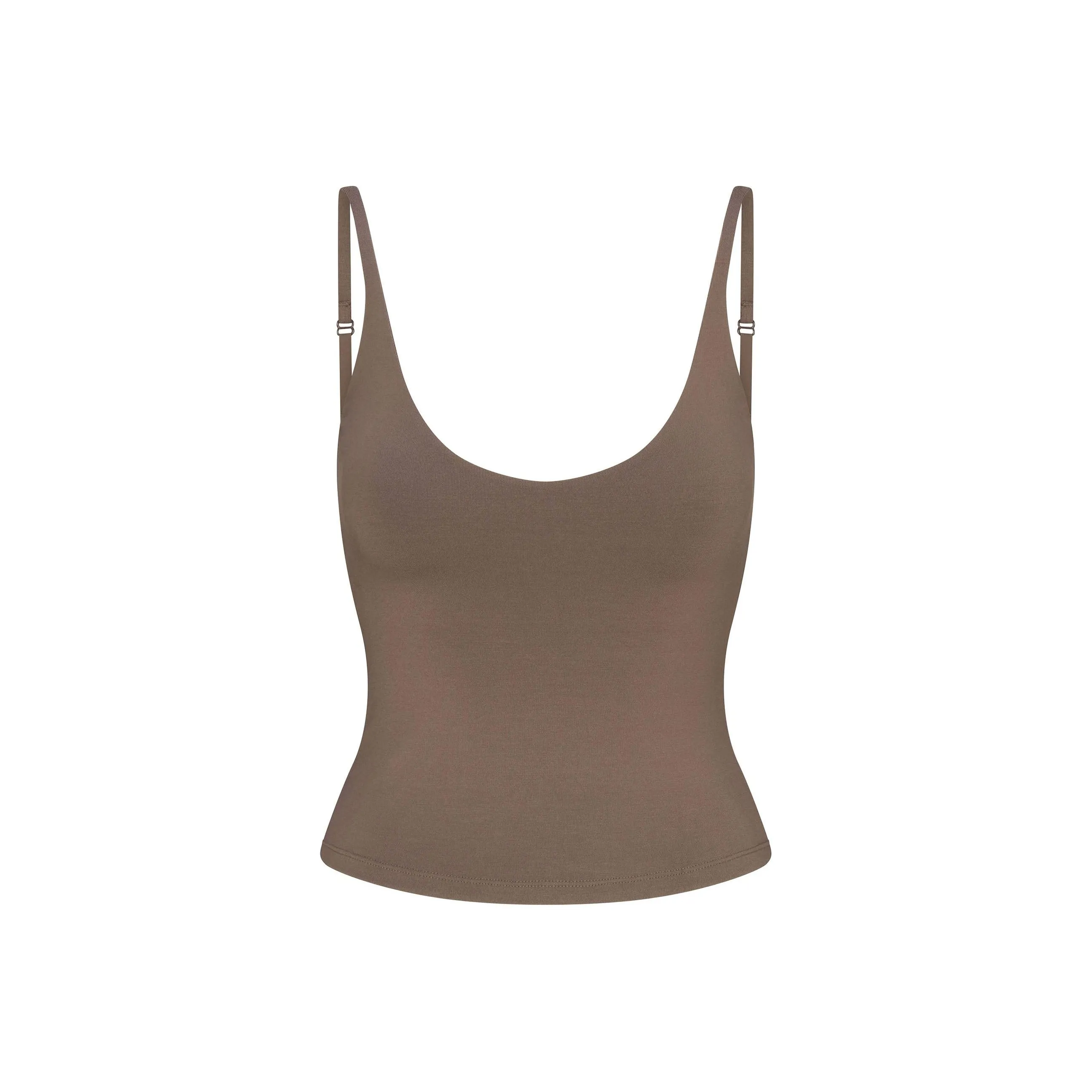 SKIMS SS25 Гладкий LAYERS Scoop Шея CAMI Топ на бретелях Женские TRUFFLE TRUFFLE