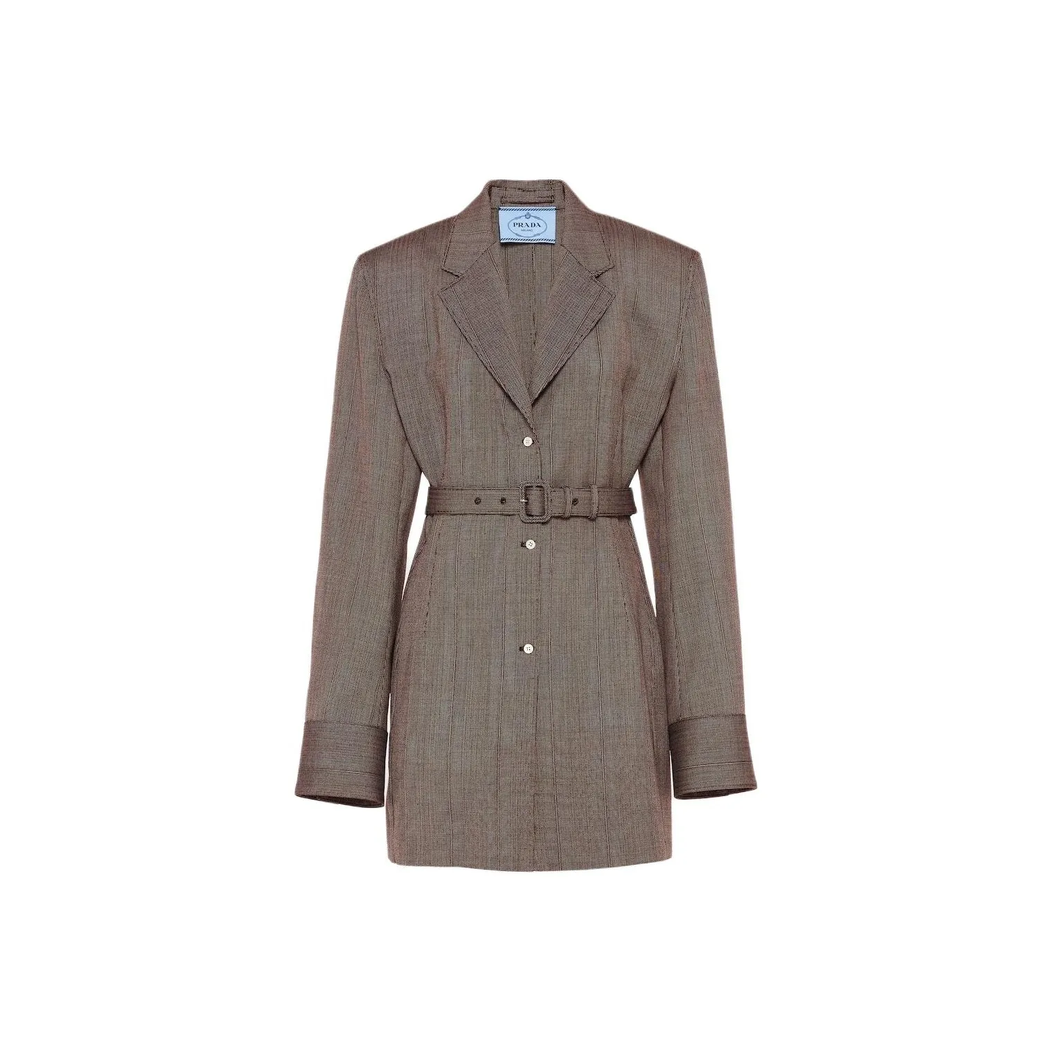 PRADA Single Breasted Pinstripe Jacket Jackets Coats Women's Tobacco