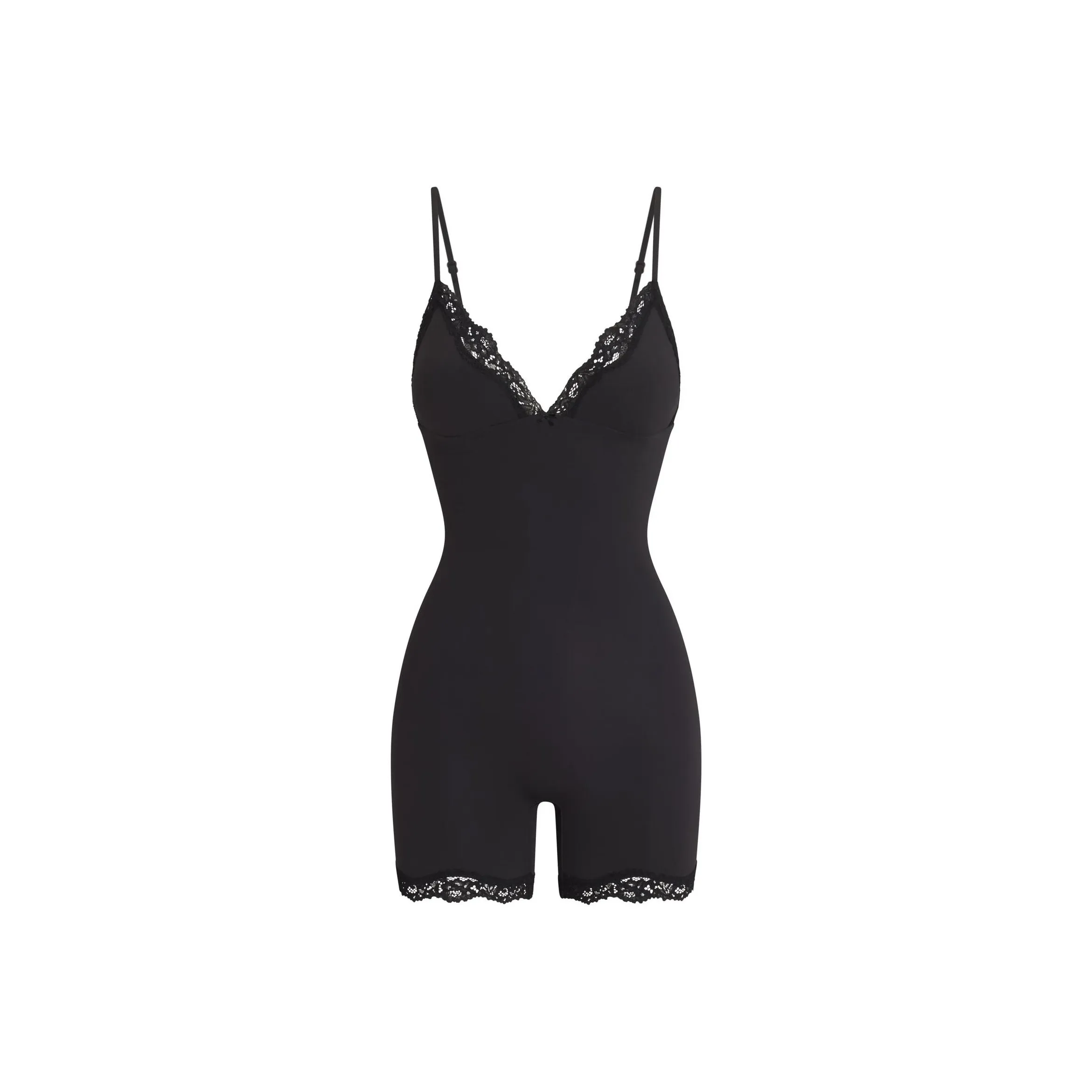 SKIMS FW24 FITS EVERYBODY LACE TRIANGLE ONESIE Bodysuits Women's ONYX/Onyx