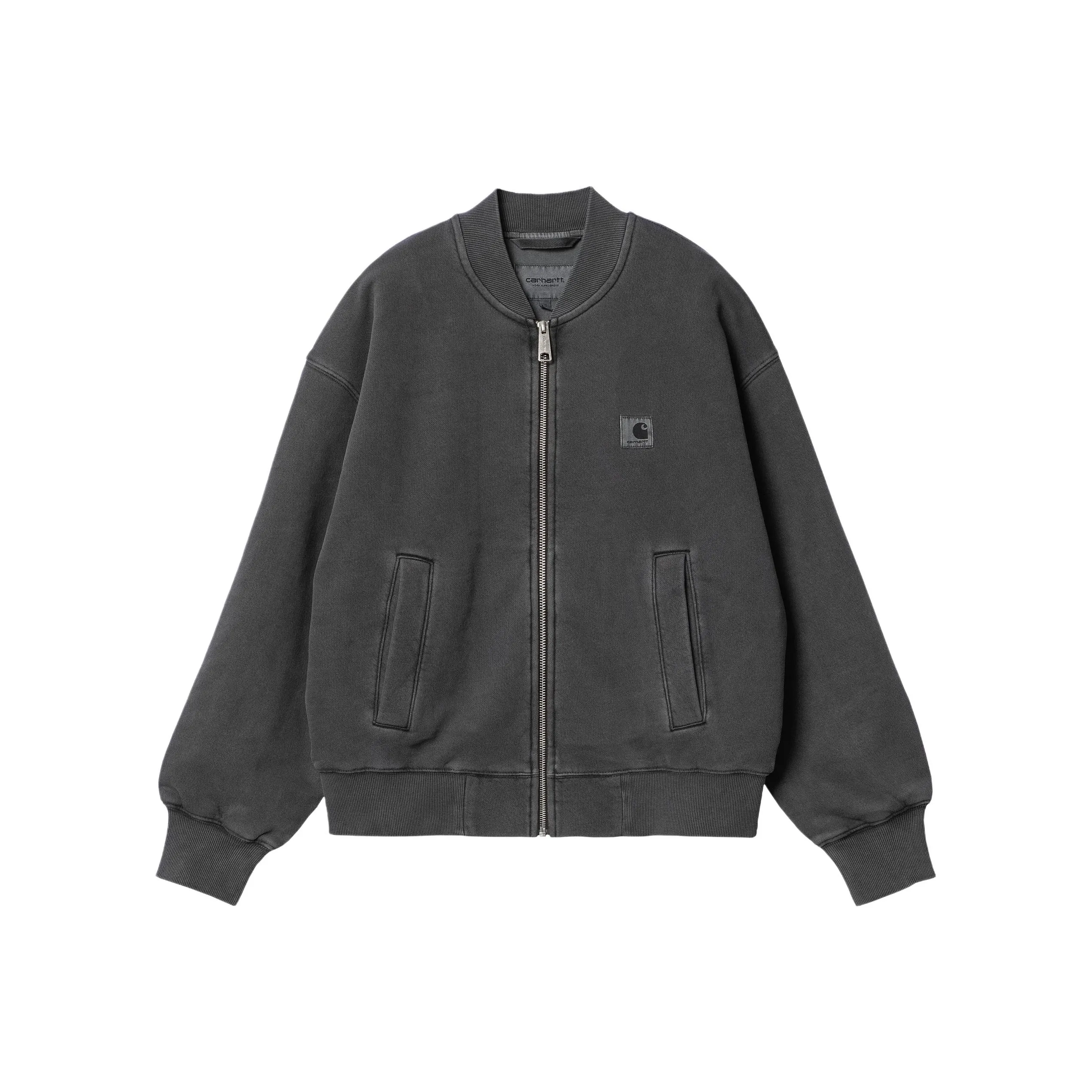 Carhartt WIP SS24 W' Nelson Sweat Bomber Jacket Women's Charcoal Gray