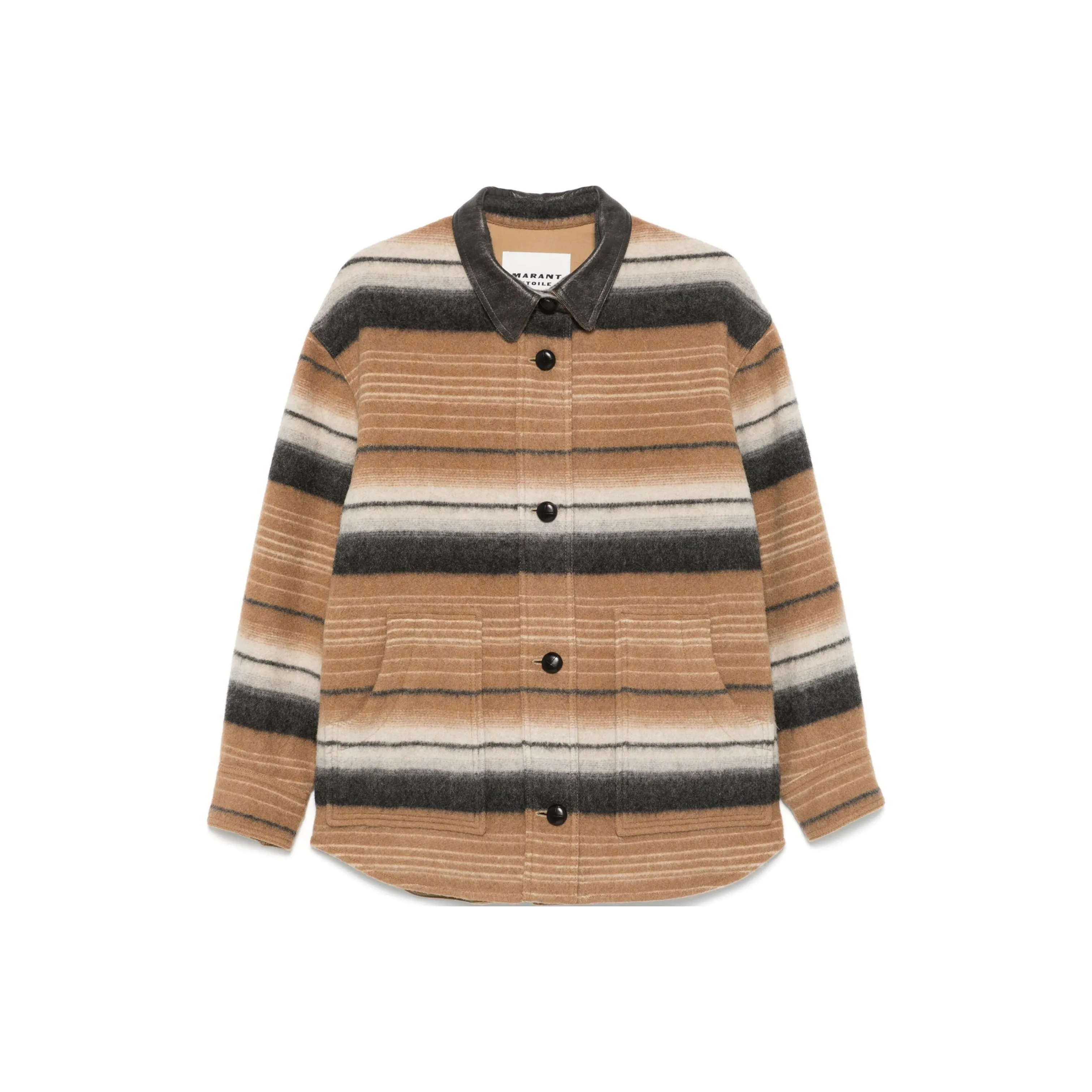 Isabel Marant Étoile Dayvi Striped Curved Hem Coat
