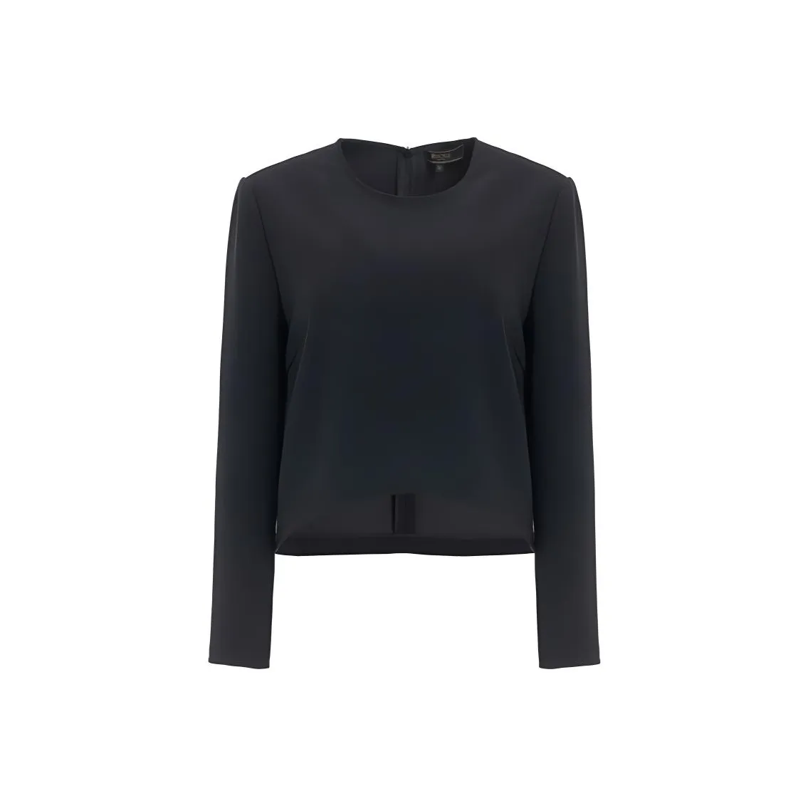 BESIONIA Solid Color Crew Neck Long Sleeved T Shirt Women's Black