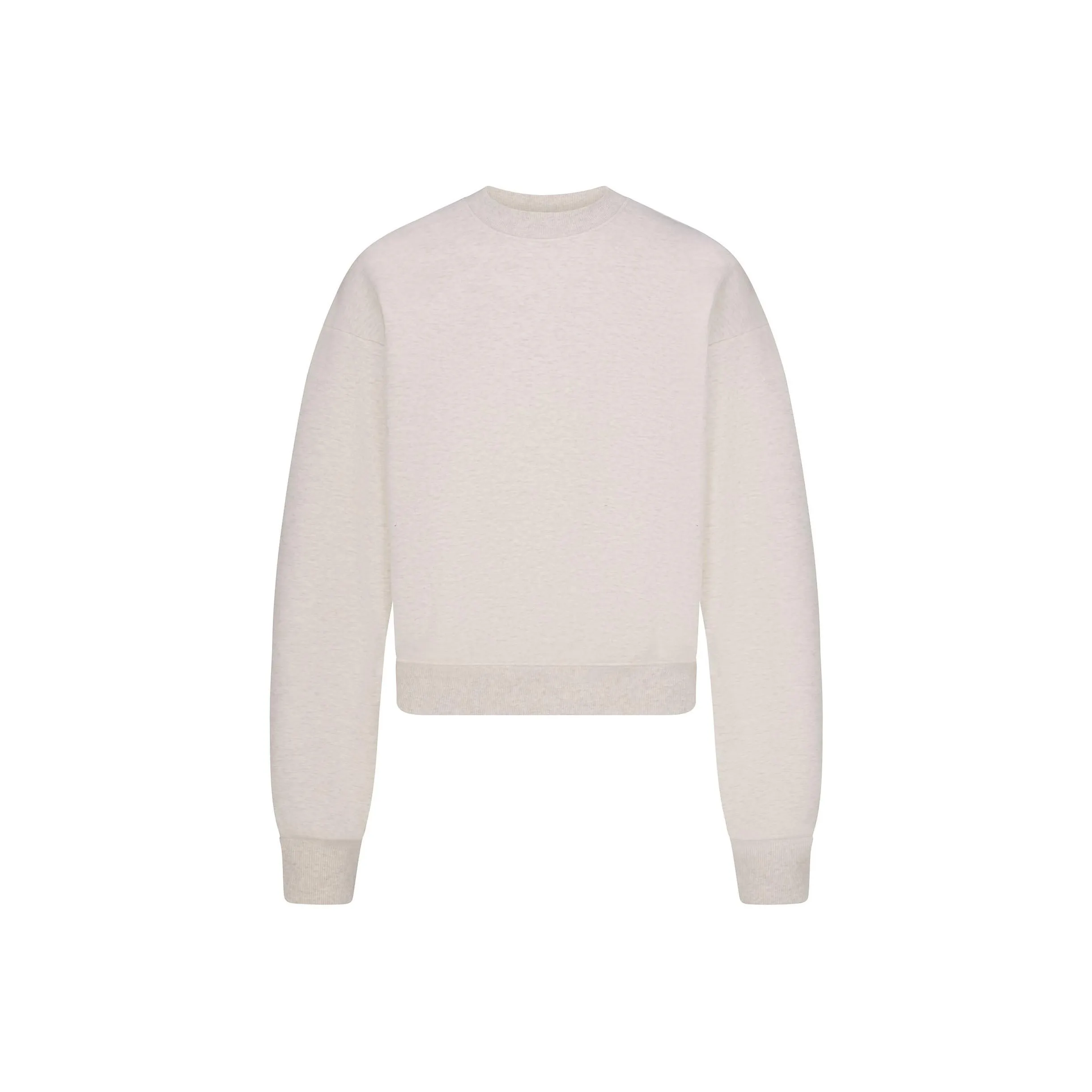 SKIMS Holiday Collection FW24 COTTON FLEECE CLASSIC CREWNECK Sweatshirt Women's HEATHER OATMEAL/Heather Oatmeal