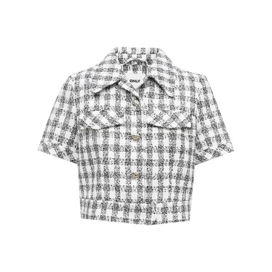 ONLY Куртка Женская Черная Белая Клетка